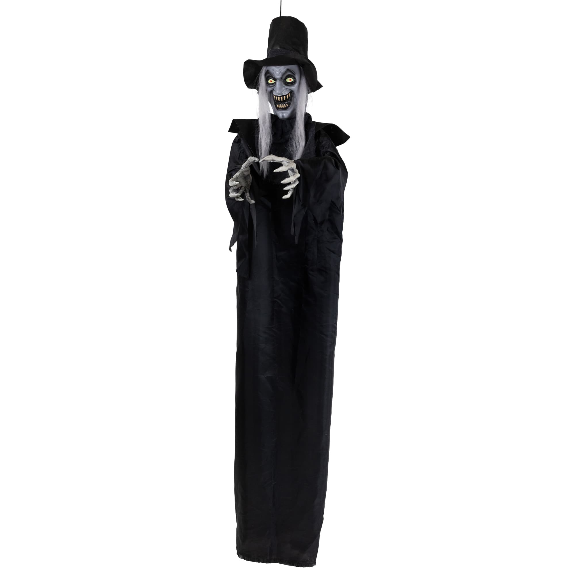 6ft. Lit Animated Vampire in Robe &#x26; Top Hat Halloween Decoration