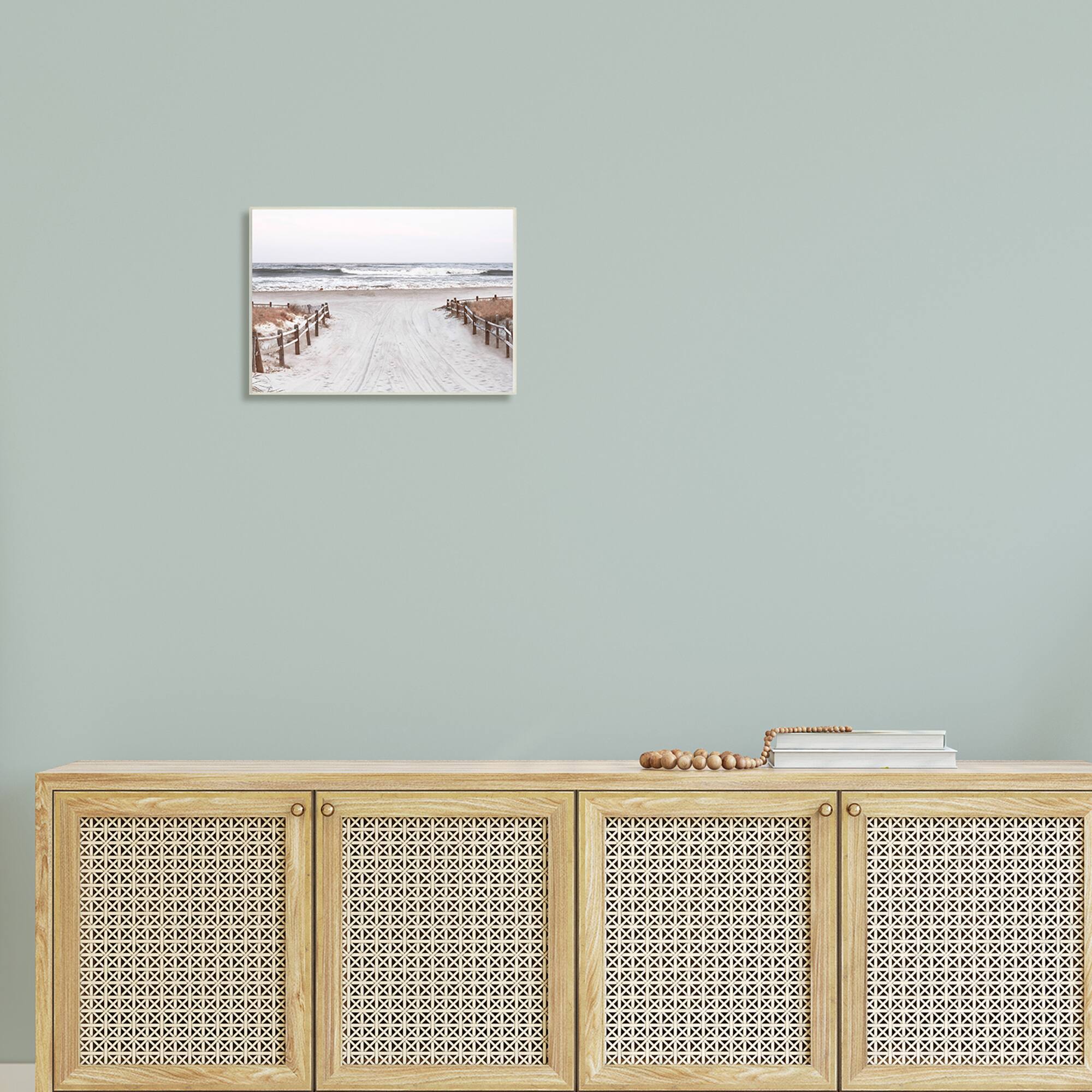 Stupell Industries Beach Wave Shoreline Foggy Horizon Wall Plaque Art