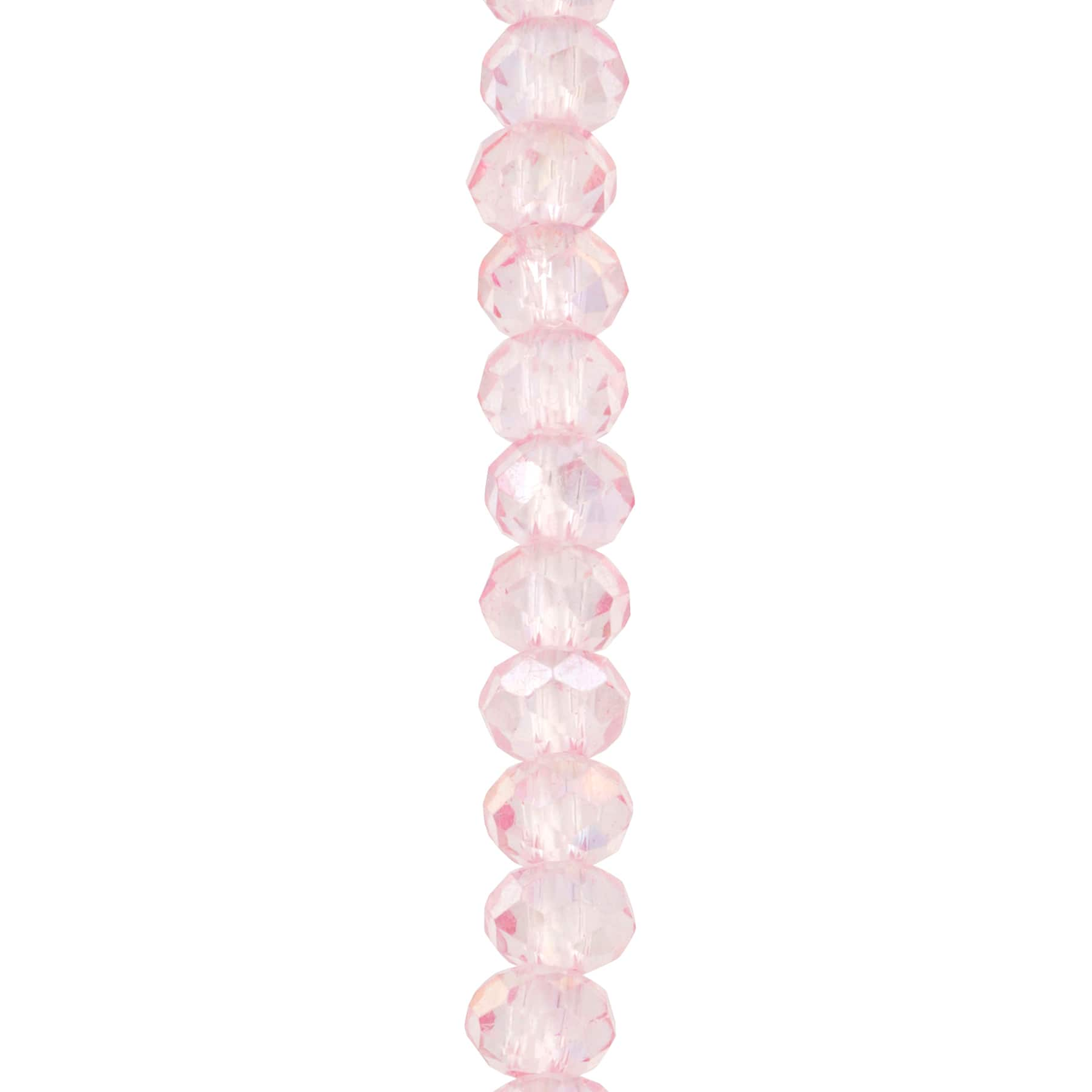 12 Pack: Pink Faceted Large Hole Glass Rondelle Beads by Bead Landing™