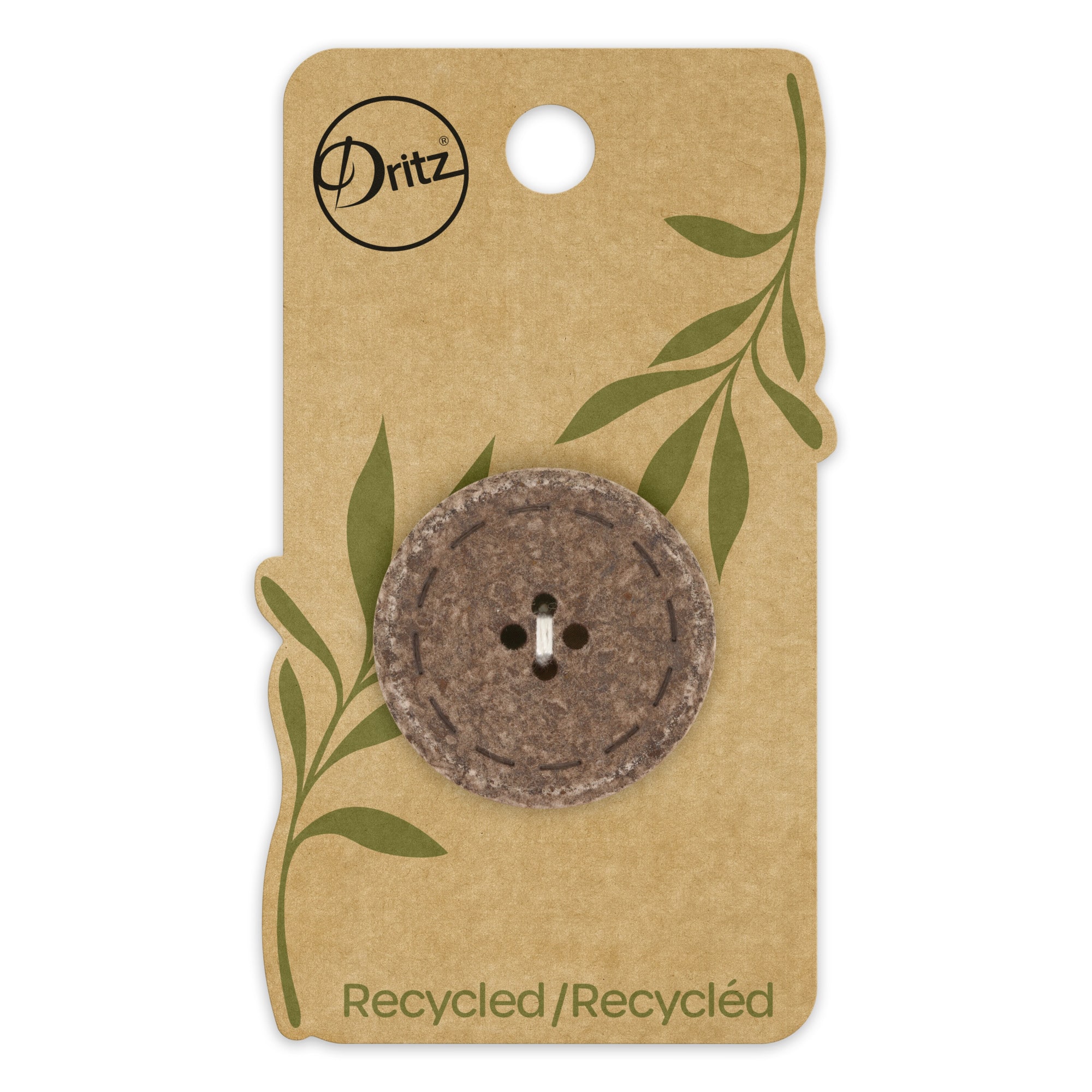 Dritz&#xAE; 30mm Recycled Cotton Round Stitch Button, 3ct.