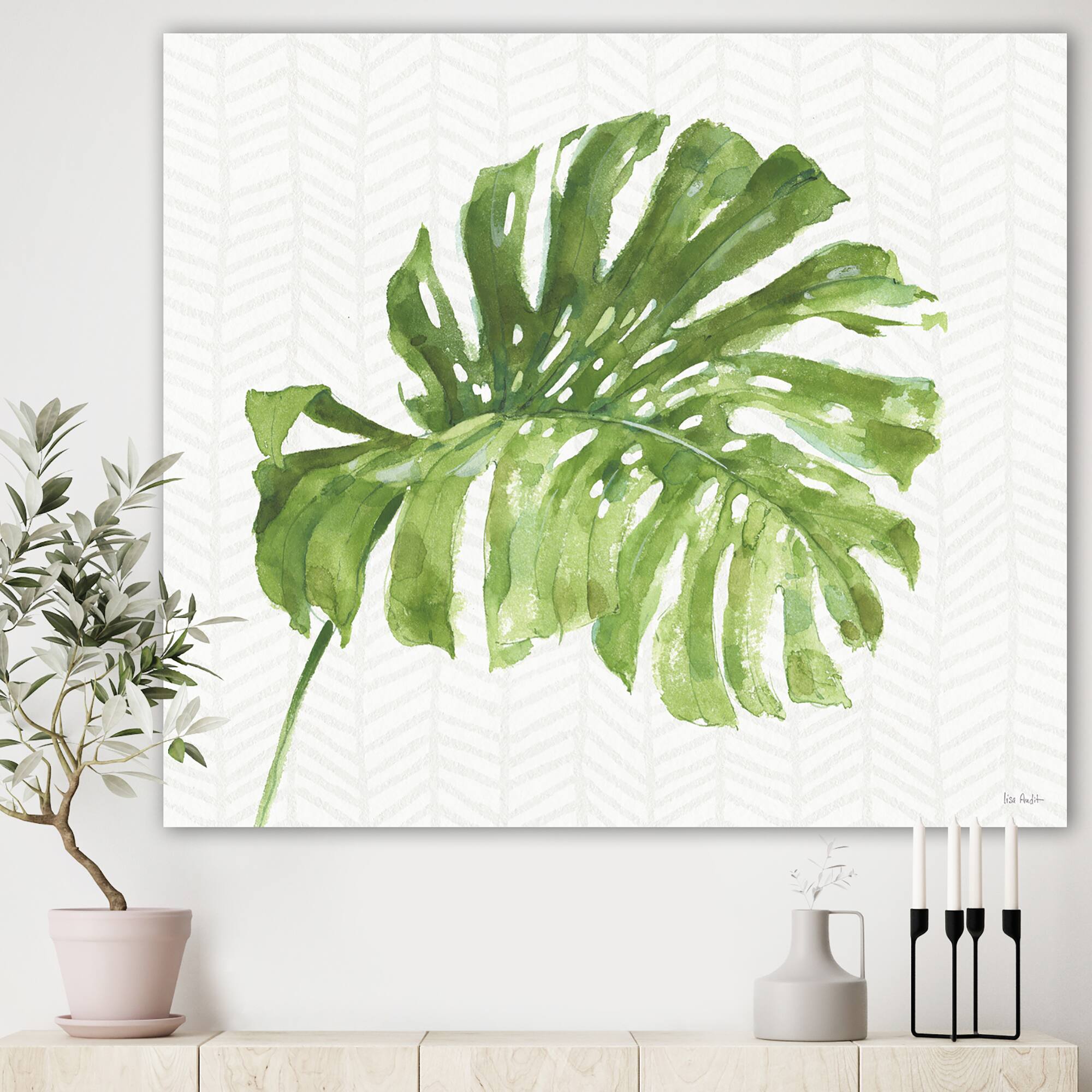 Designart - Mixed Botanical Green Leaves V - Cottage Canvas Art