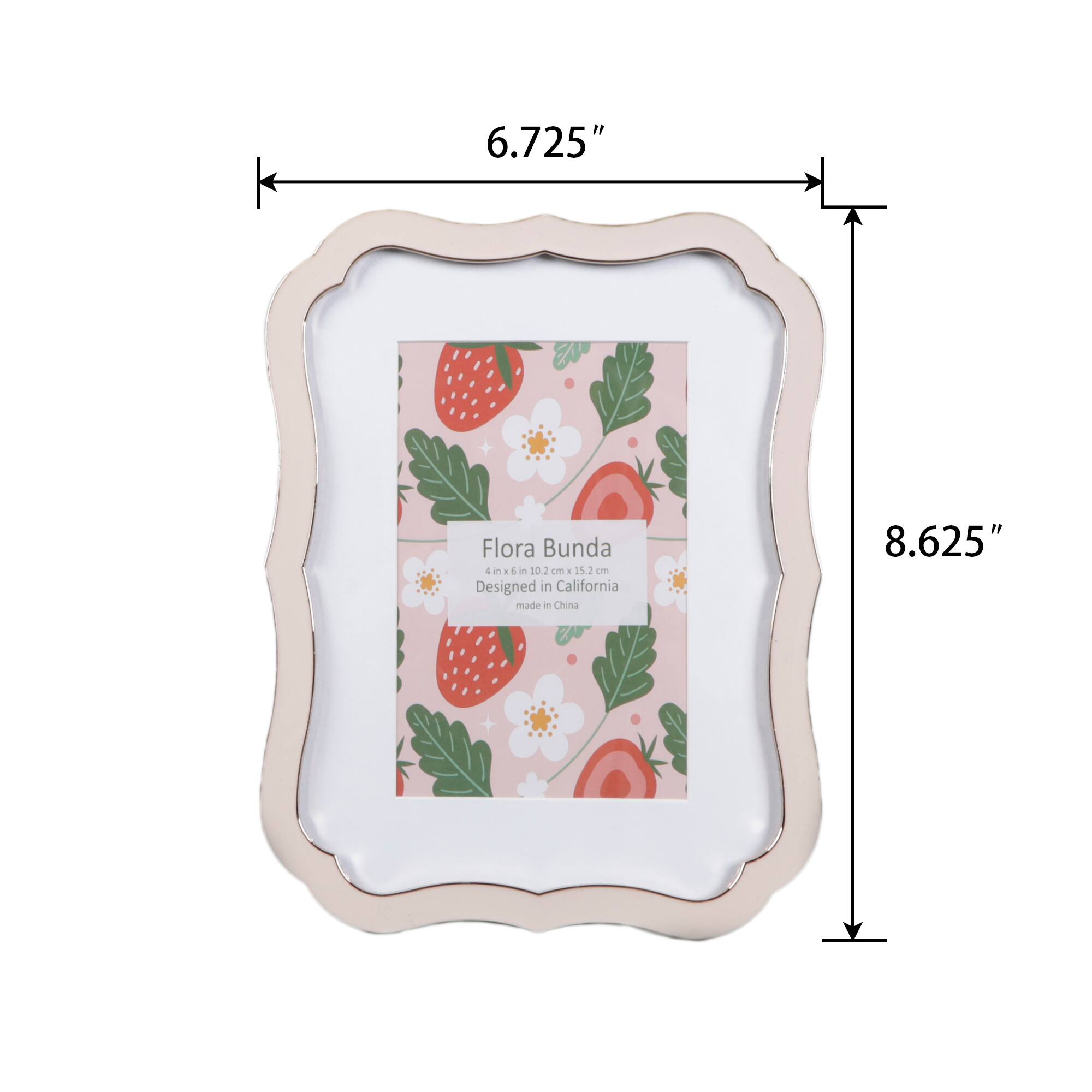 Flora Bunda Gallery 4" x 6" Vintage Rectangle Edge Zinc Alloy Picture Frame