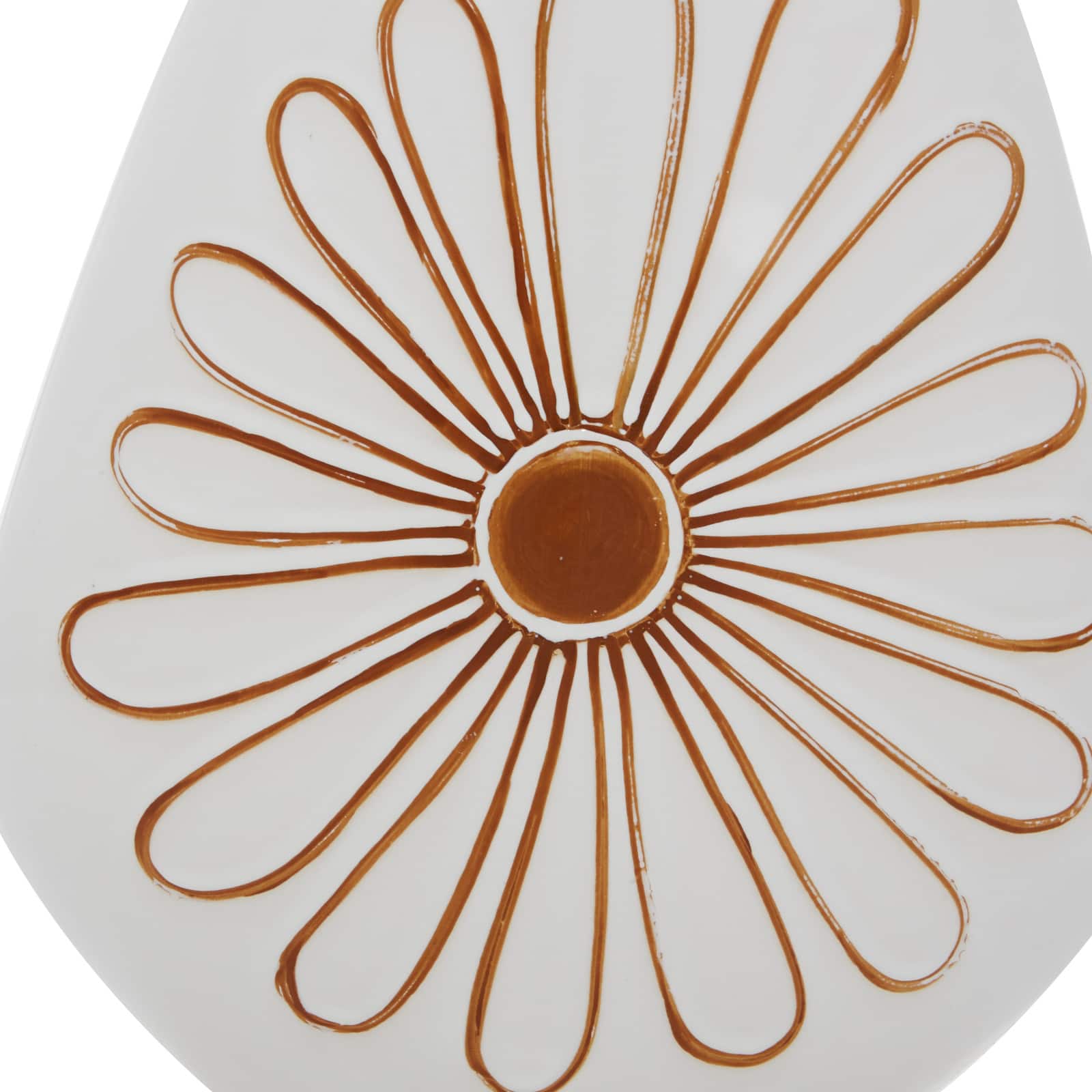 18" White Ceramic Handmade Daisy Floral Vase