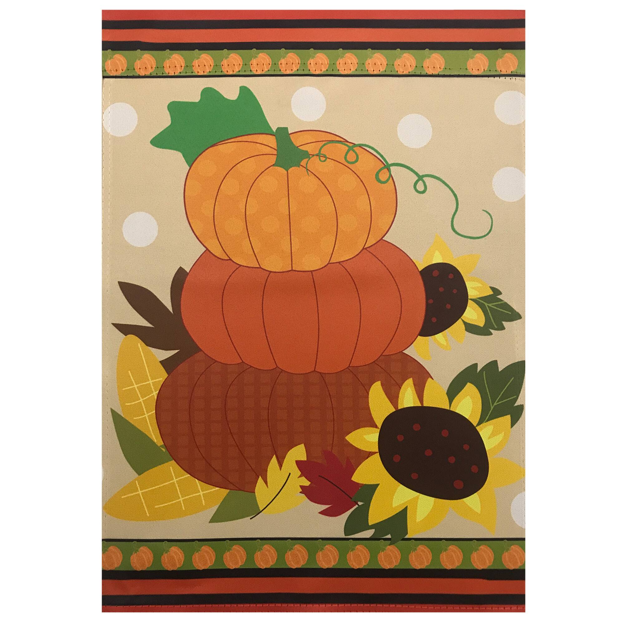 12.5&#x22; x 18&#x22; Pumpkins &#x26; Sunflowers Autumn Garden Flag