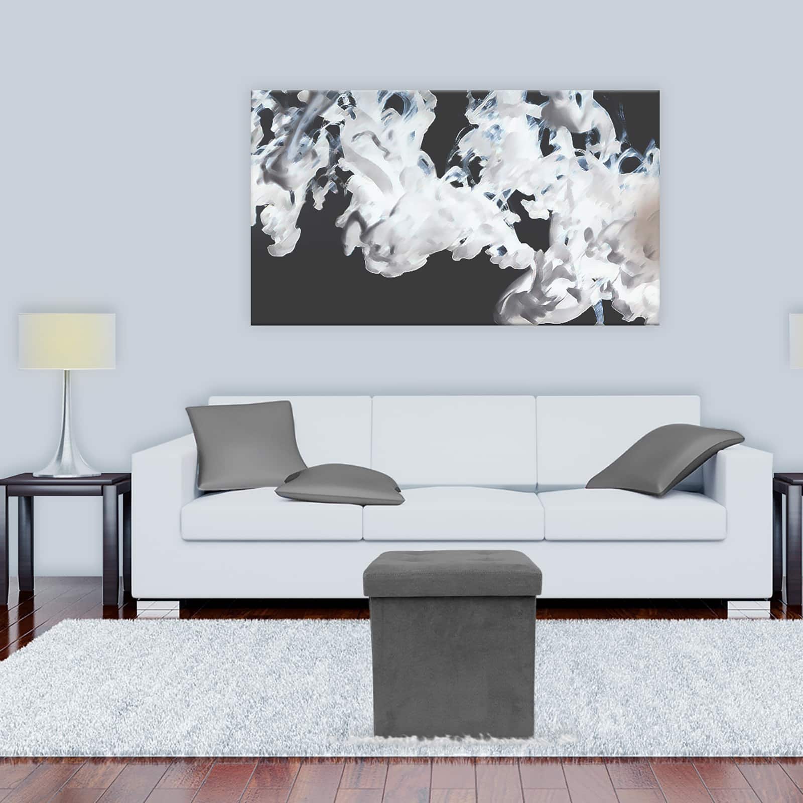 Sorbus 15" Faux Suede Storage Ottoman Cube