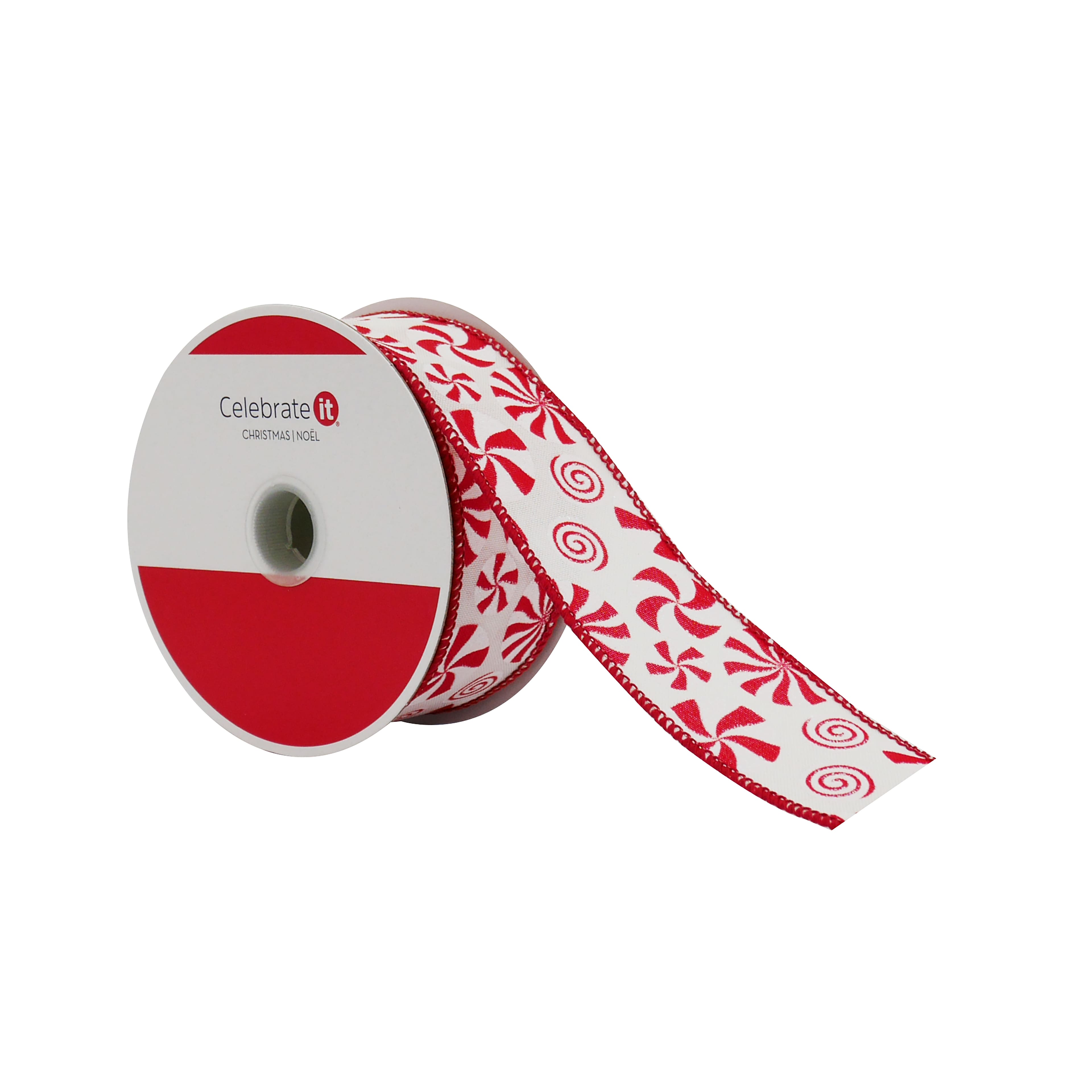1.5&#x22; x 30ft. Peppermint Swirl Wired Ribbon by Celebrate It&#xAE;