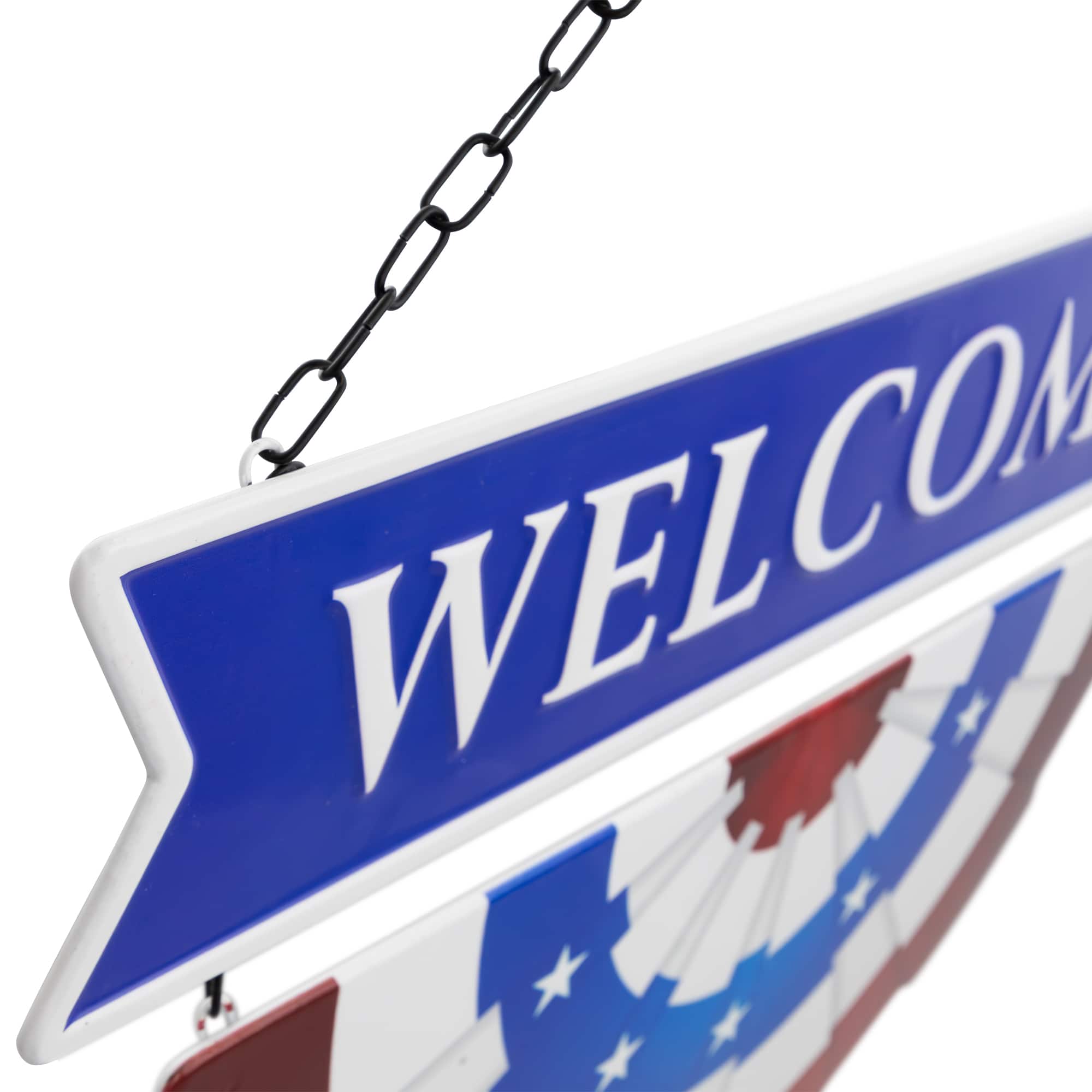 19.25&#x22; Americana Welcome Metal Wall Sign with Bunting