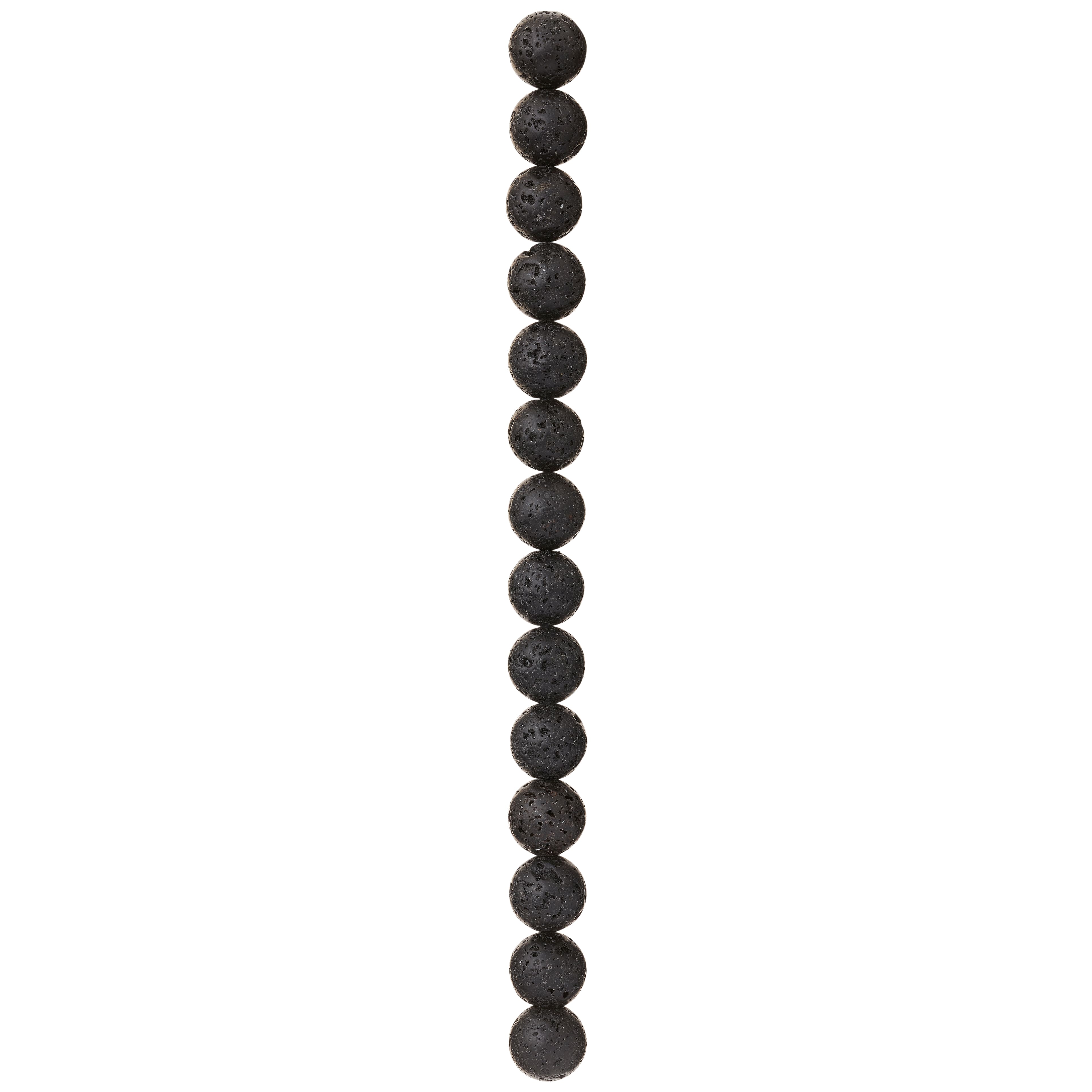 Black Natural Lava Round Beads, 12mm by Bead Landing&#x2122;