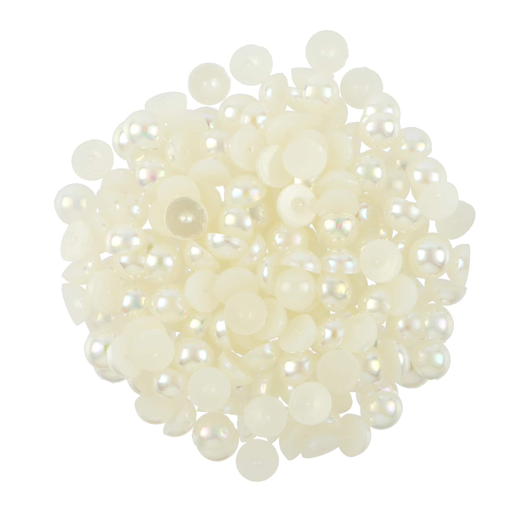 4.5mm Ivory AB Round Flatback Plastic Pearls, 4,000ct. by Bead Landing&#x2122;