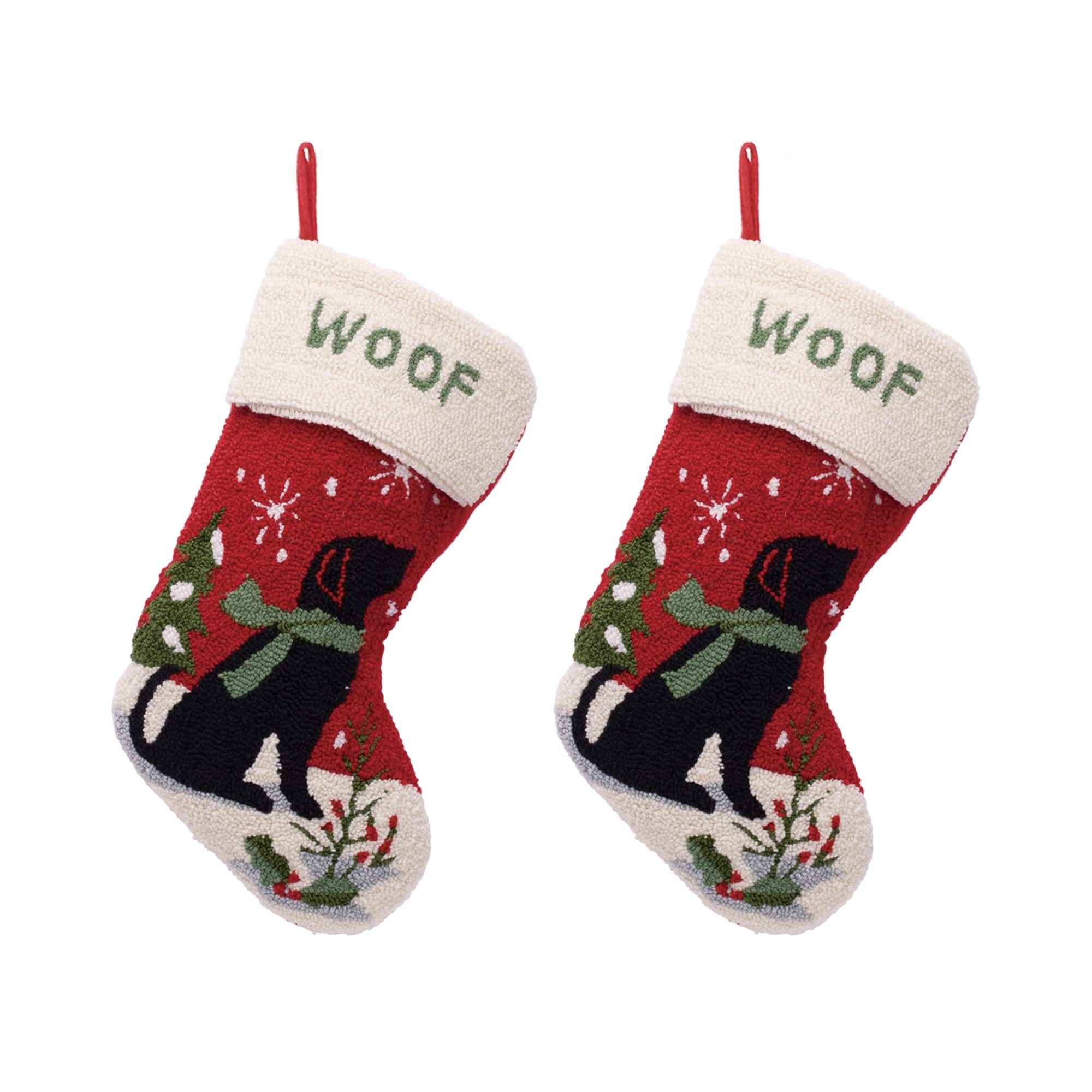 Glitzhome® 20" Dog Hooked Stockings, 2ct.