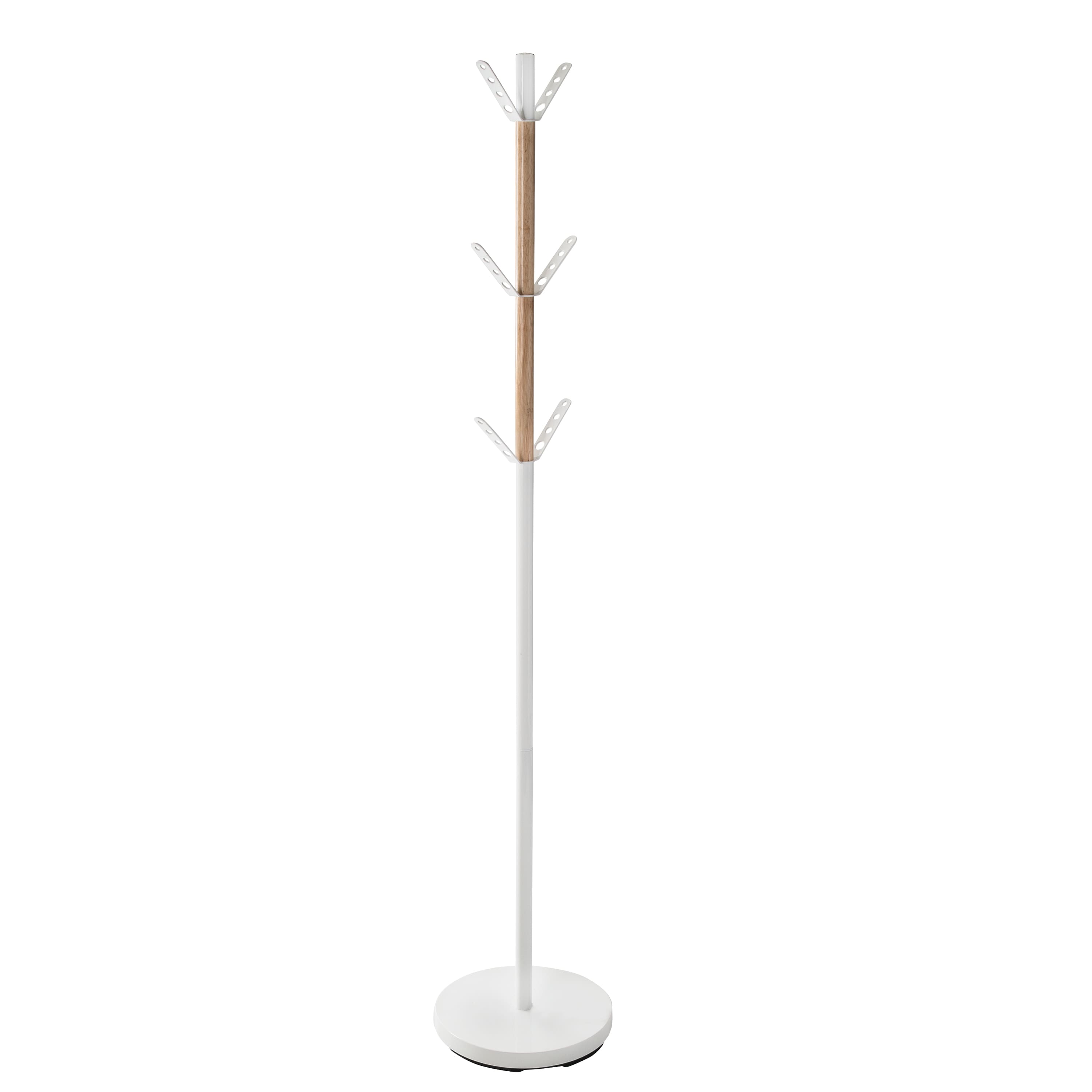 Honey Can Do 70" White Modern Standing Coat Rack