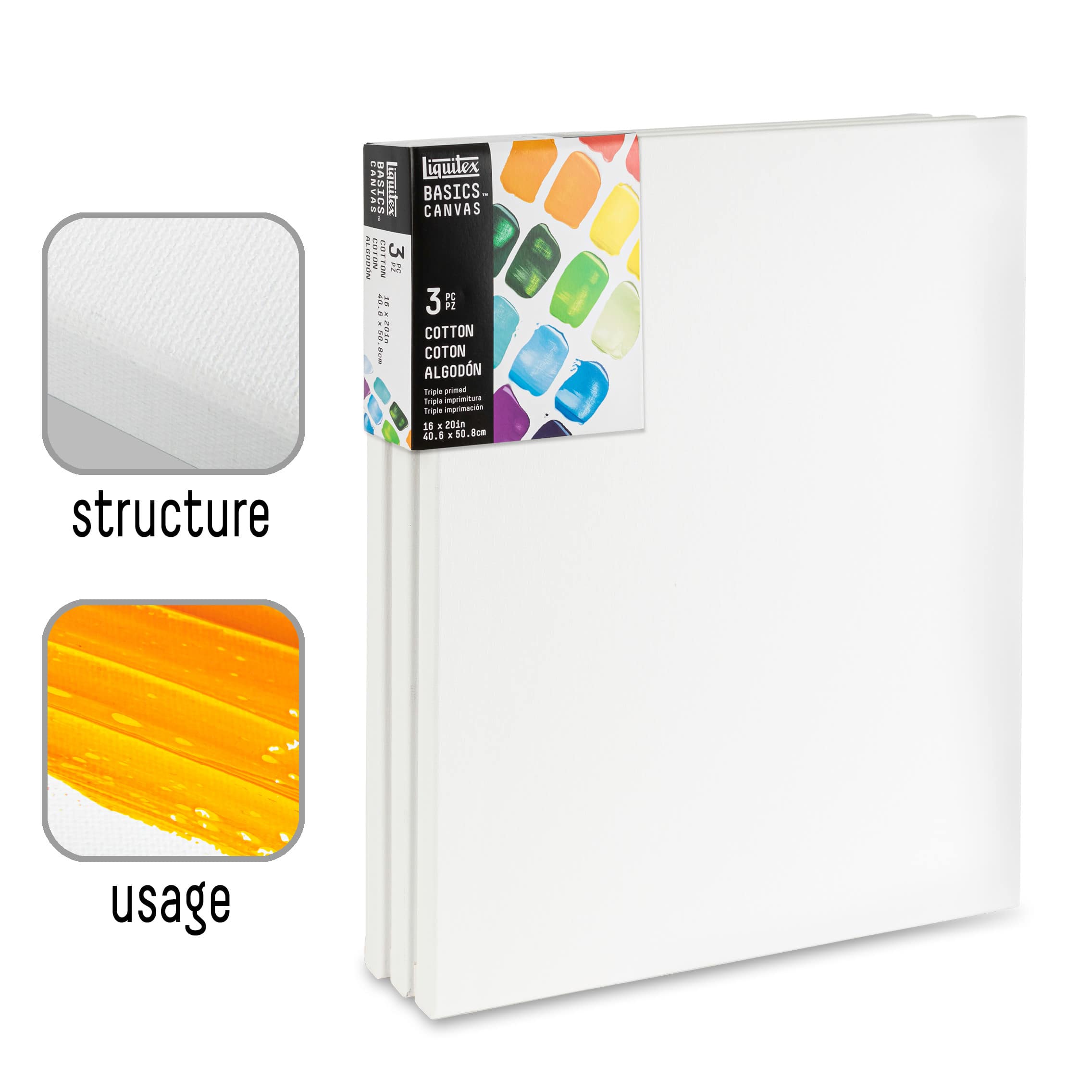 Liquitex&#xAE; BASICS&#xAE; 3 Pack Cotton Canvas Pack