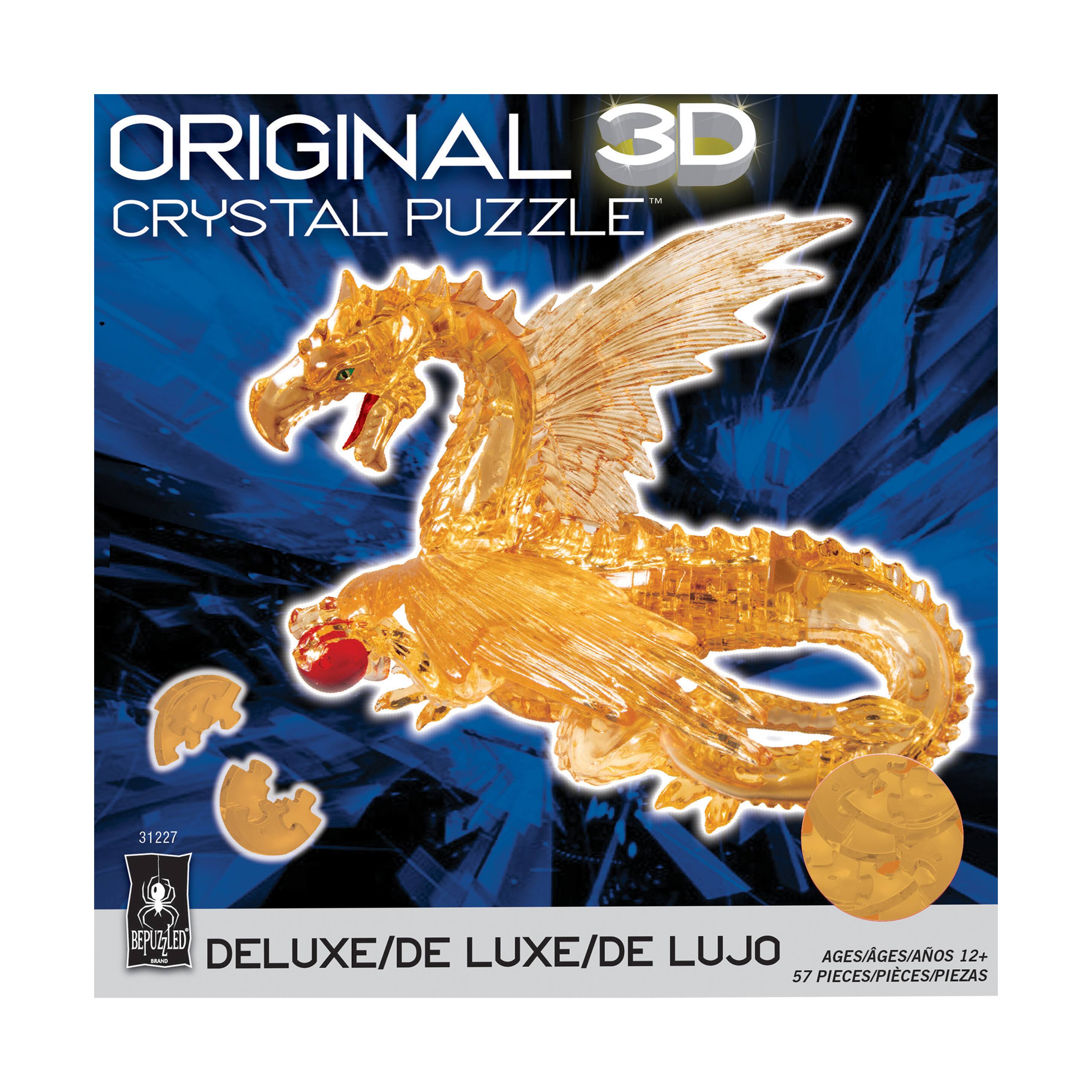 3D Crystal Puzzle - Dragon (Gold): 57 Pcs