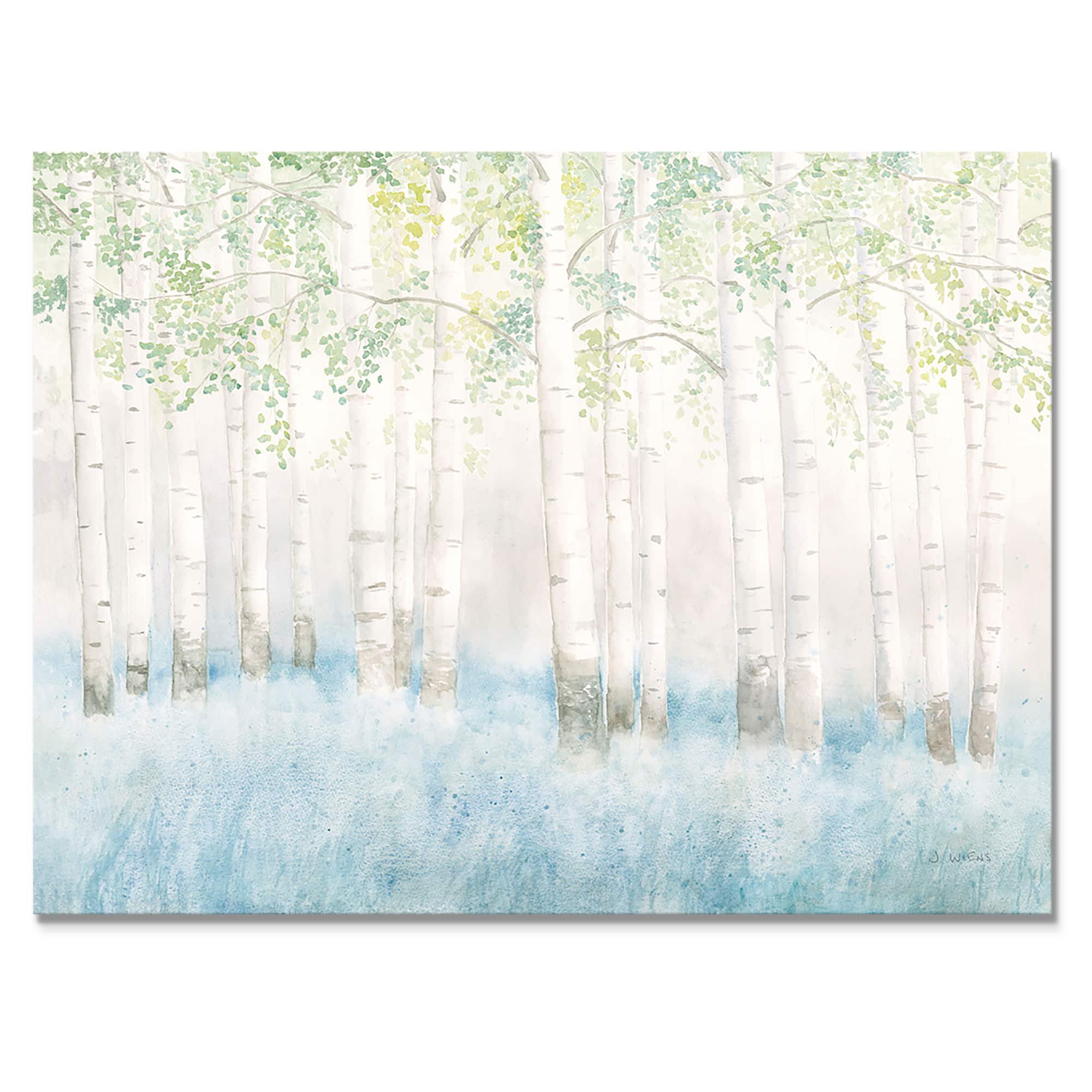  Designart - RW Soft Birches - Cottage Canvas Wall Art