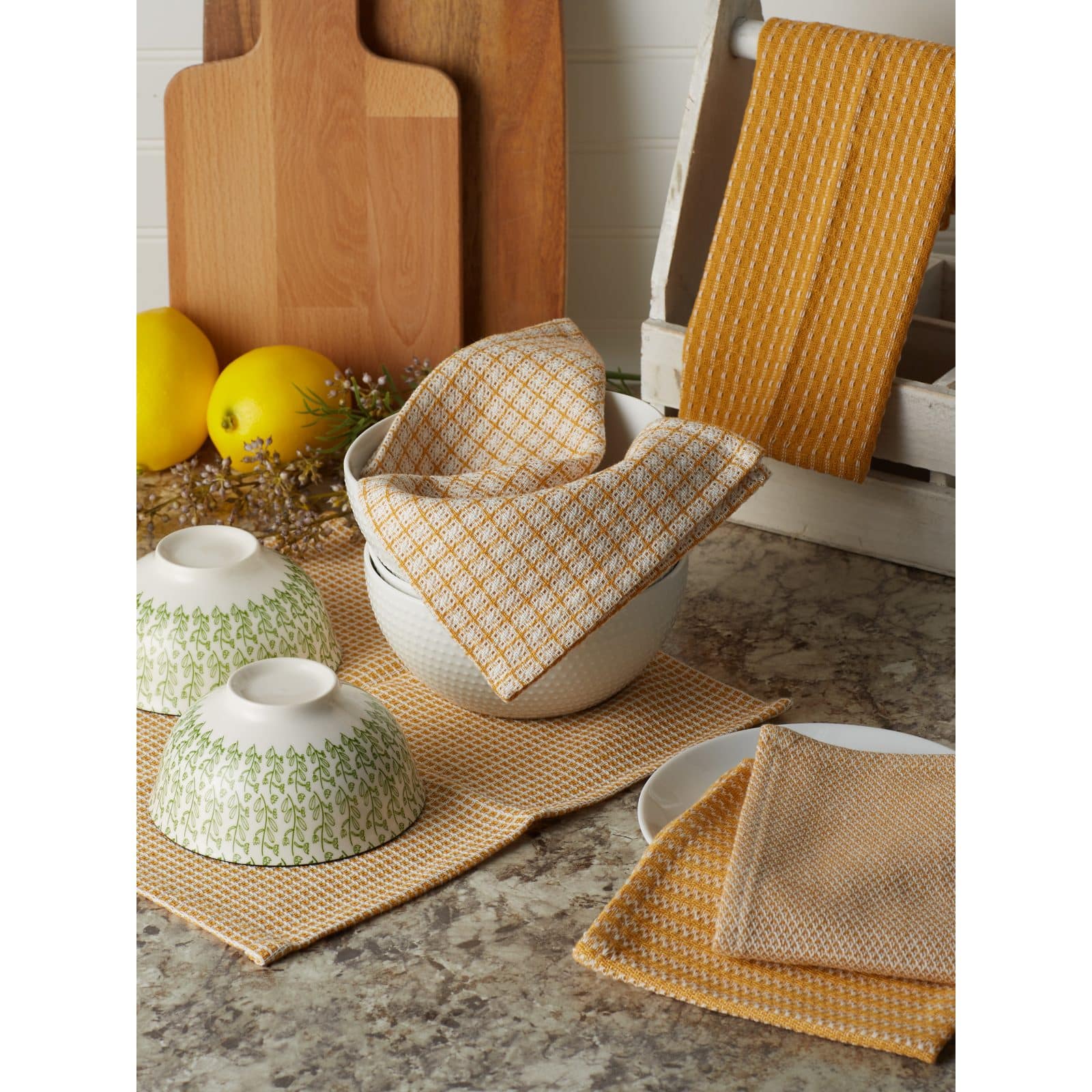 DII® Honey Gold Mixed Pattern Dishcloths, 5ct.