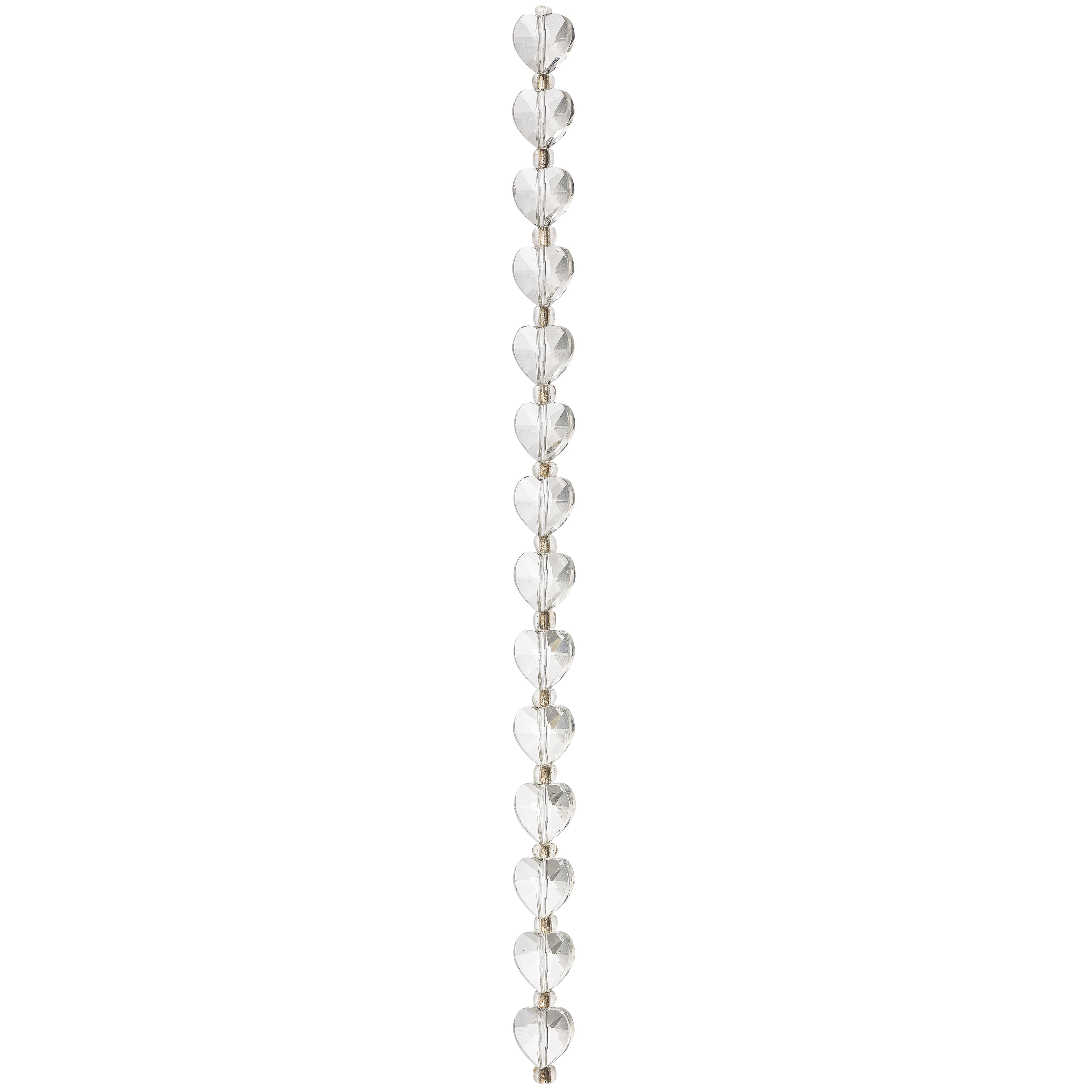 12 Pack: Clear Faceted Glass Heart Beads, 10mm by Bead Landing&#x2122;