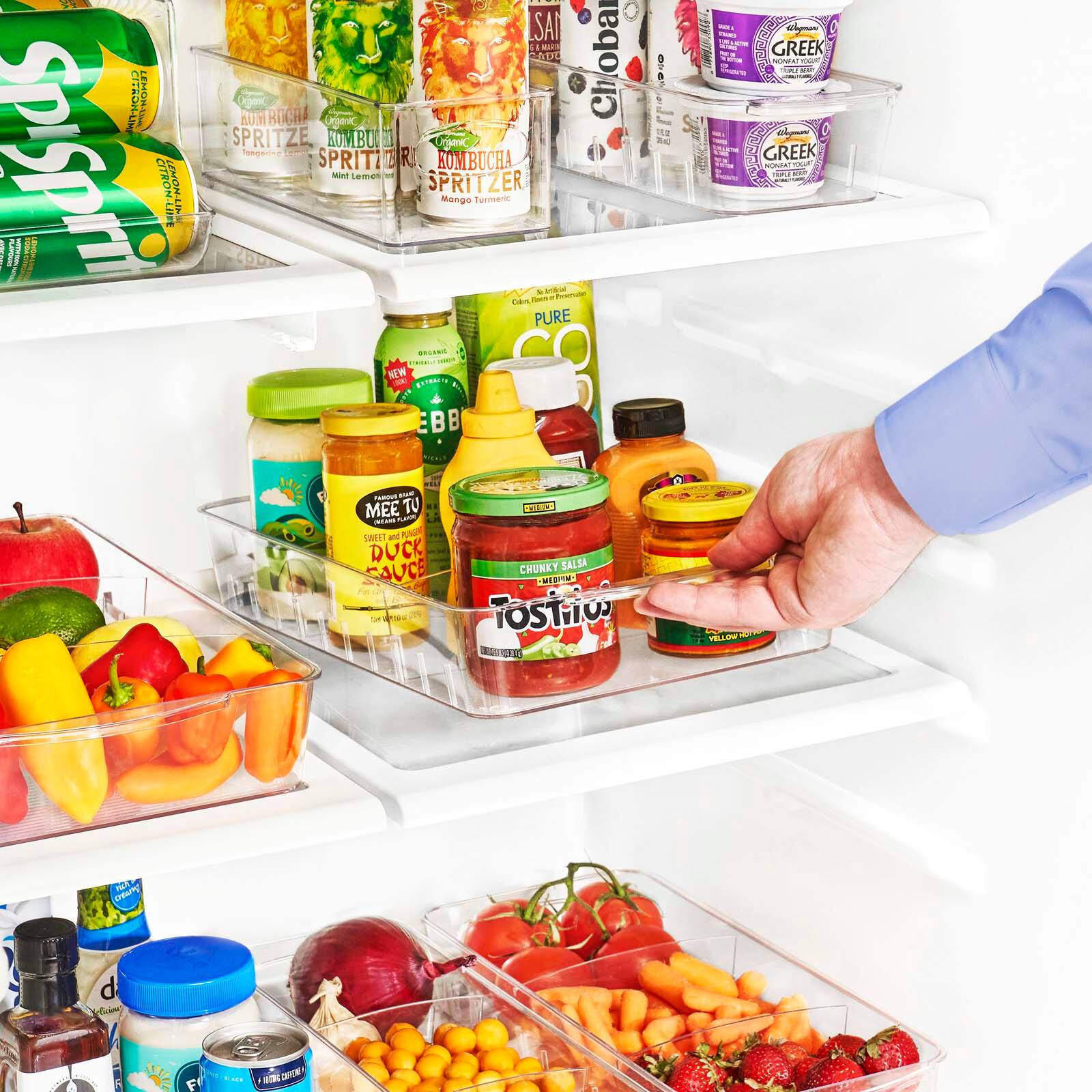 Sorbus Large Clear Organizing Bins on Wheels with Removable Dividers, 2ct.