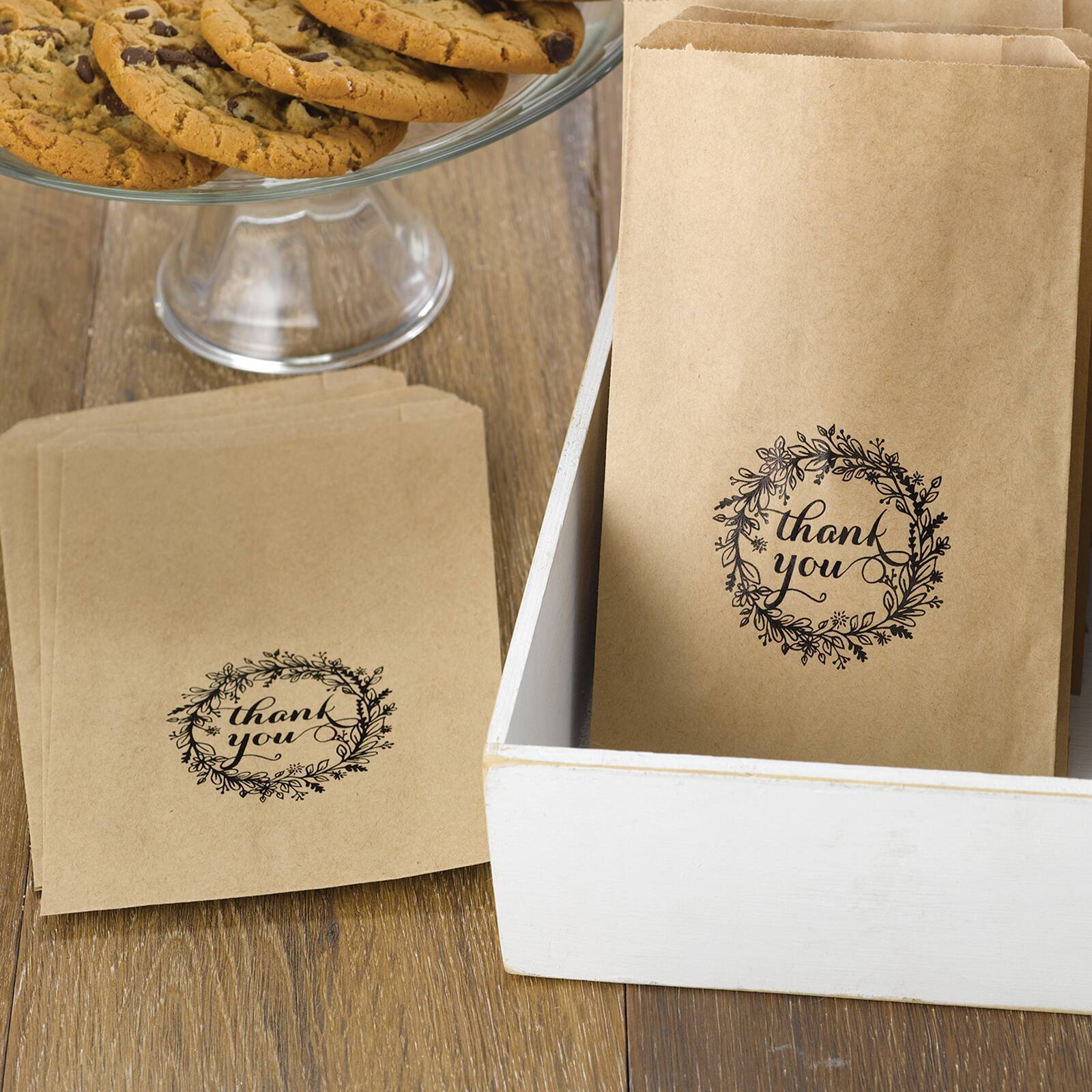 Hortense B. Hewitt Co. Rustic Wreath Treat Bags, Kraft