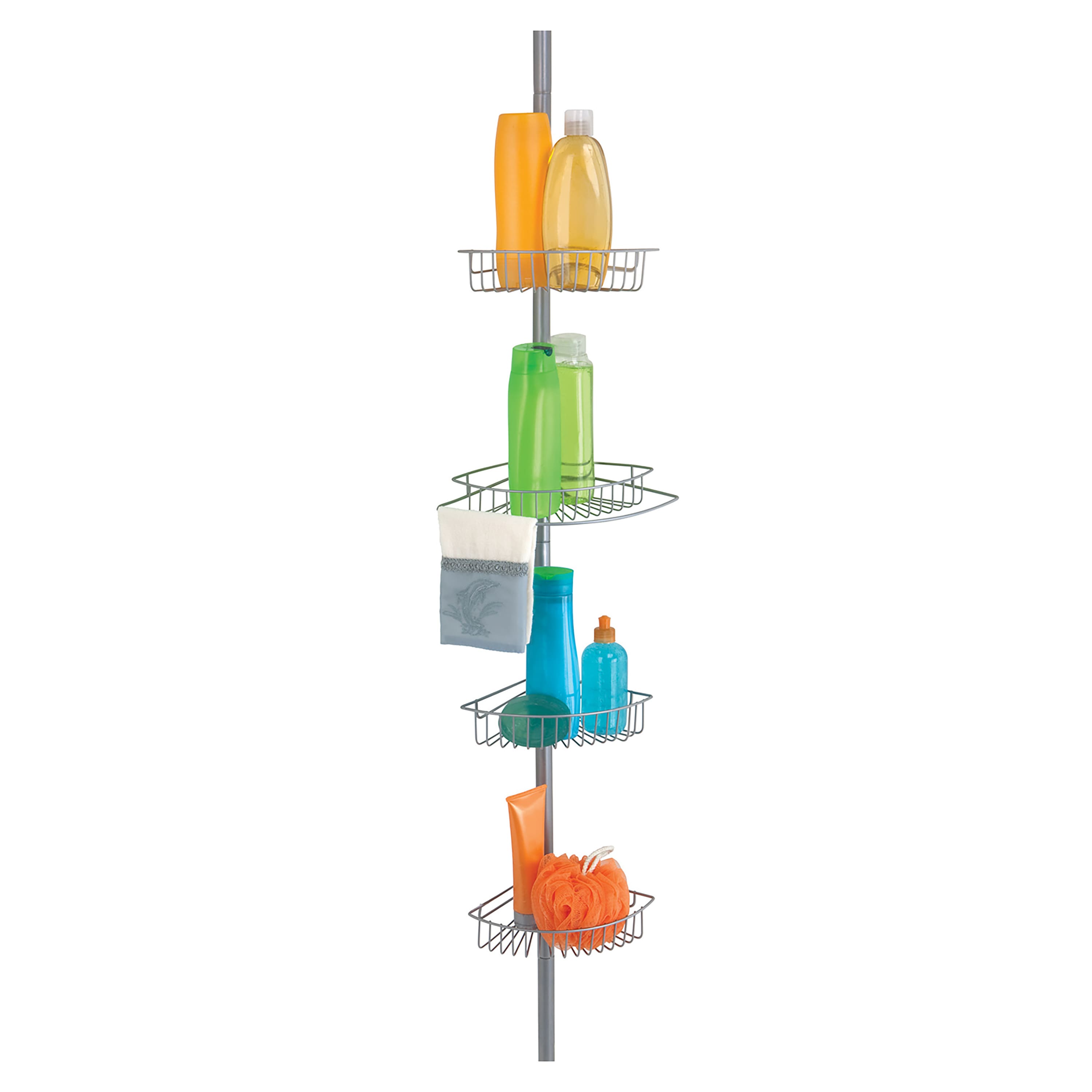 Bath Bliss Silver 4-Tier Corner Shower Caddy