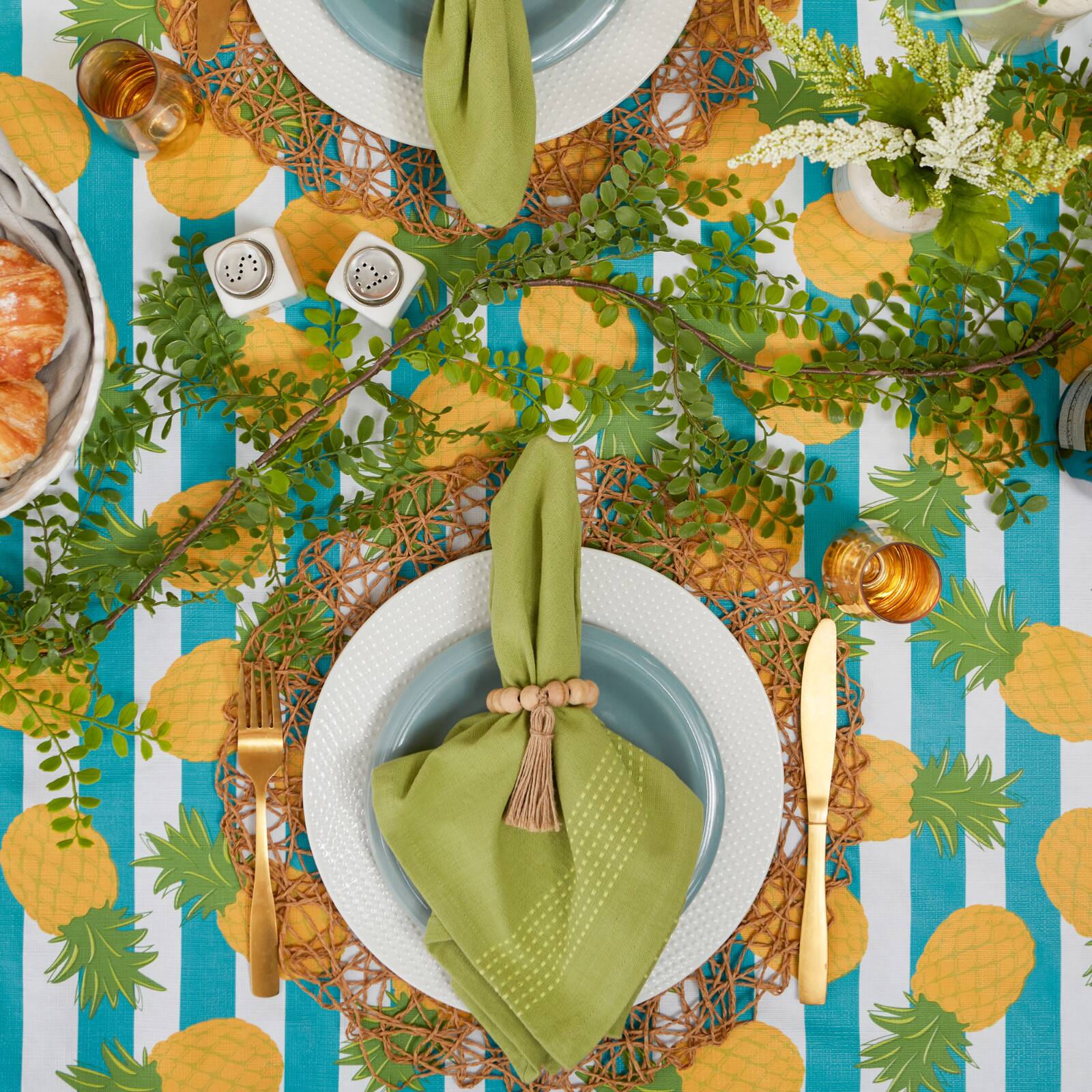 Pineapple Vinyl Tablecloth 60" x 102"