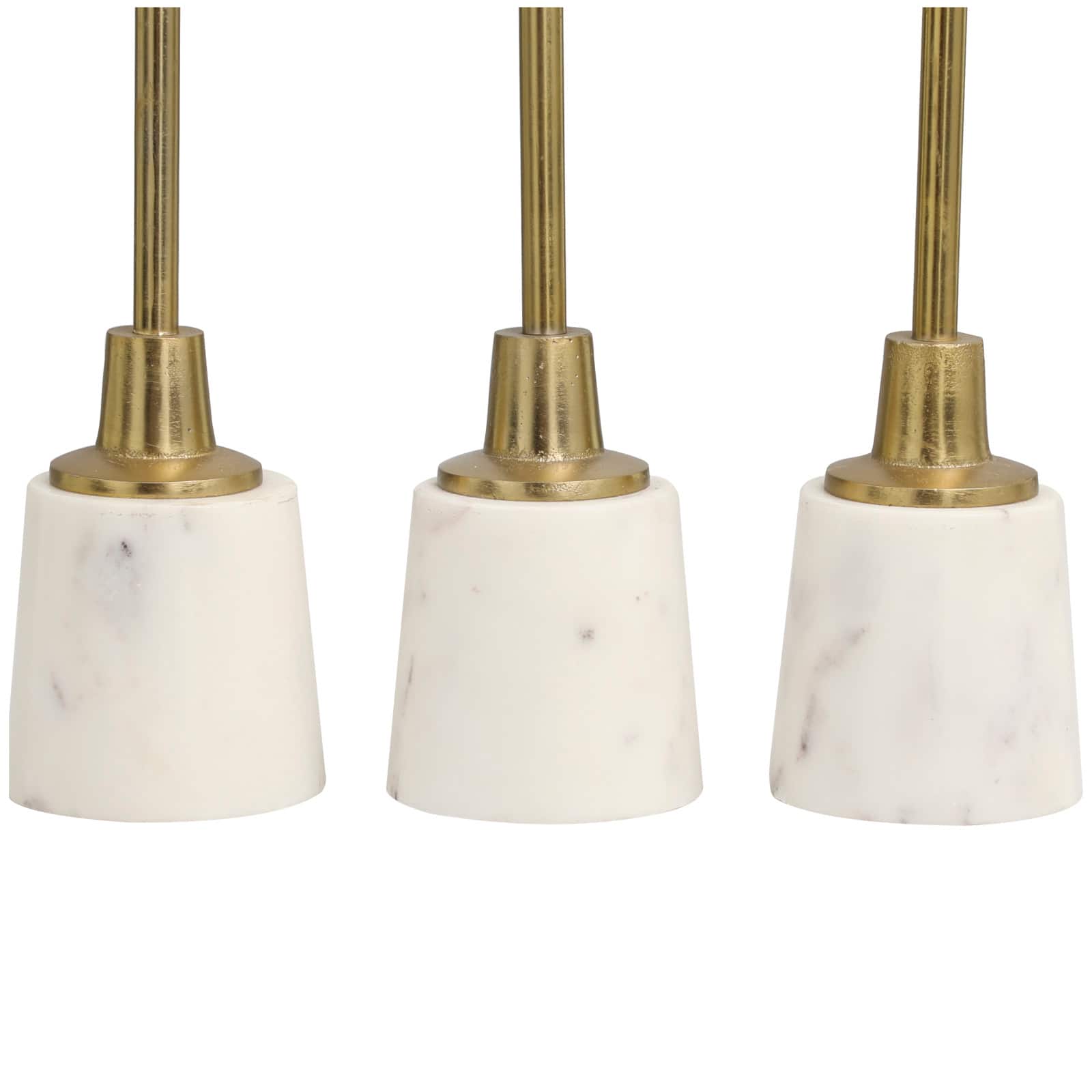 Gold Aluminum Slim Candle Holder with White Marble Base Set