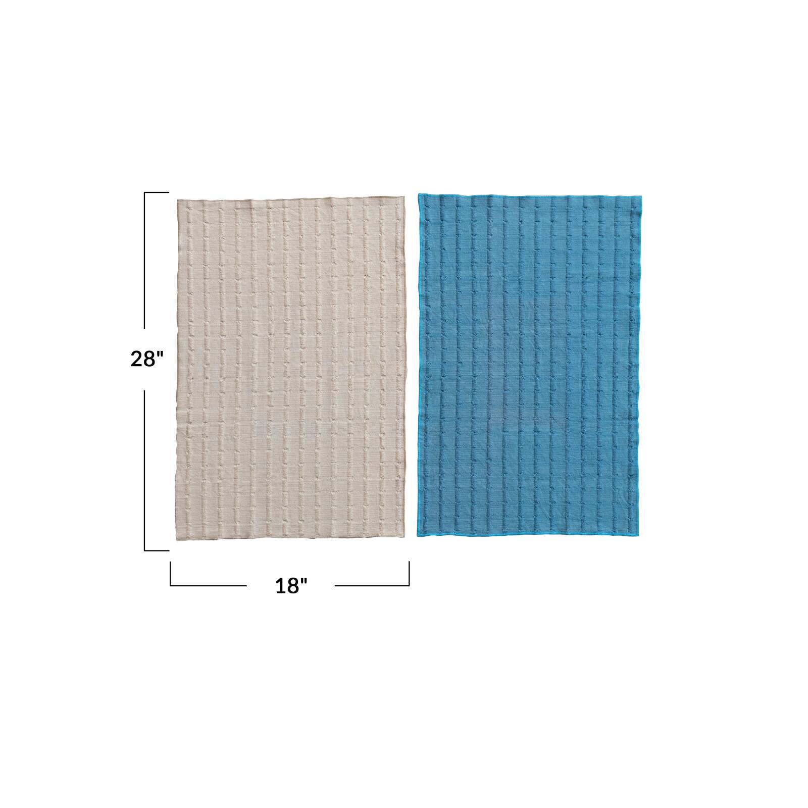 Hello Honey&#xAE; Natural &#x26; Blue Cotton Dobby Tea Towels Set