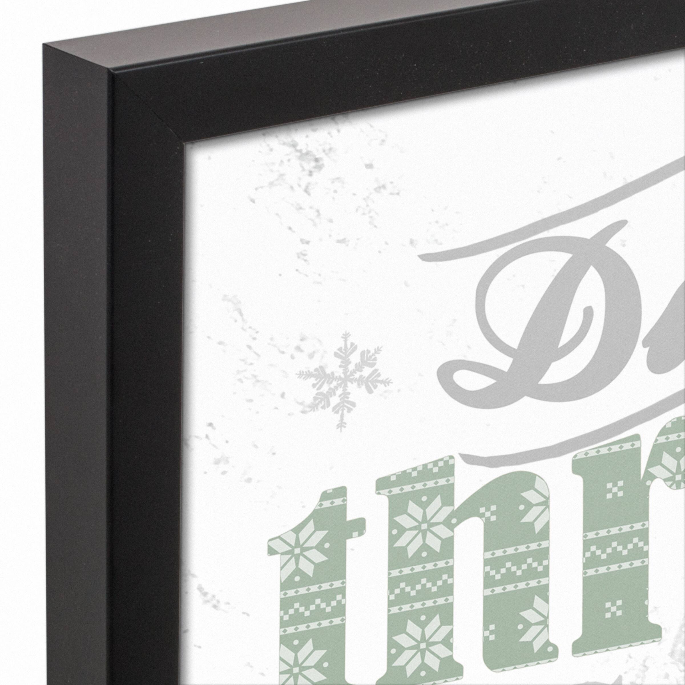 Dashing Through the Snow Typography Framed Canvas Wall Art