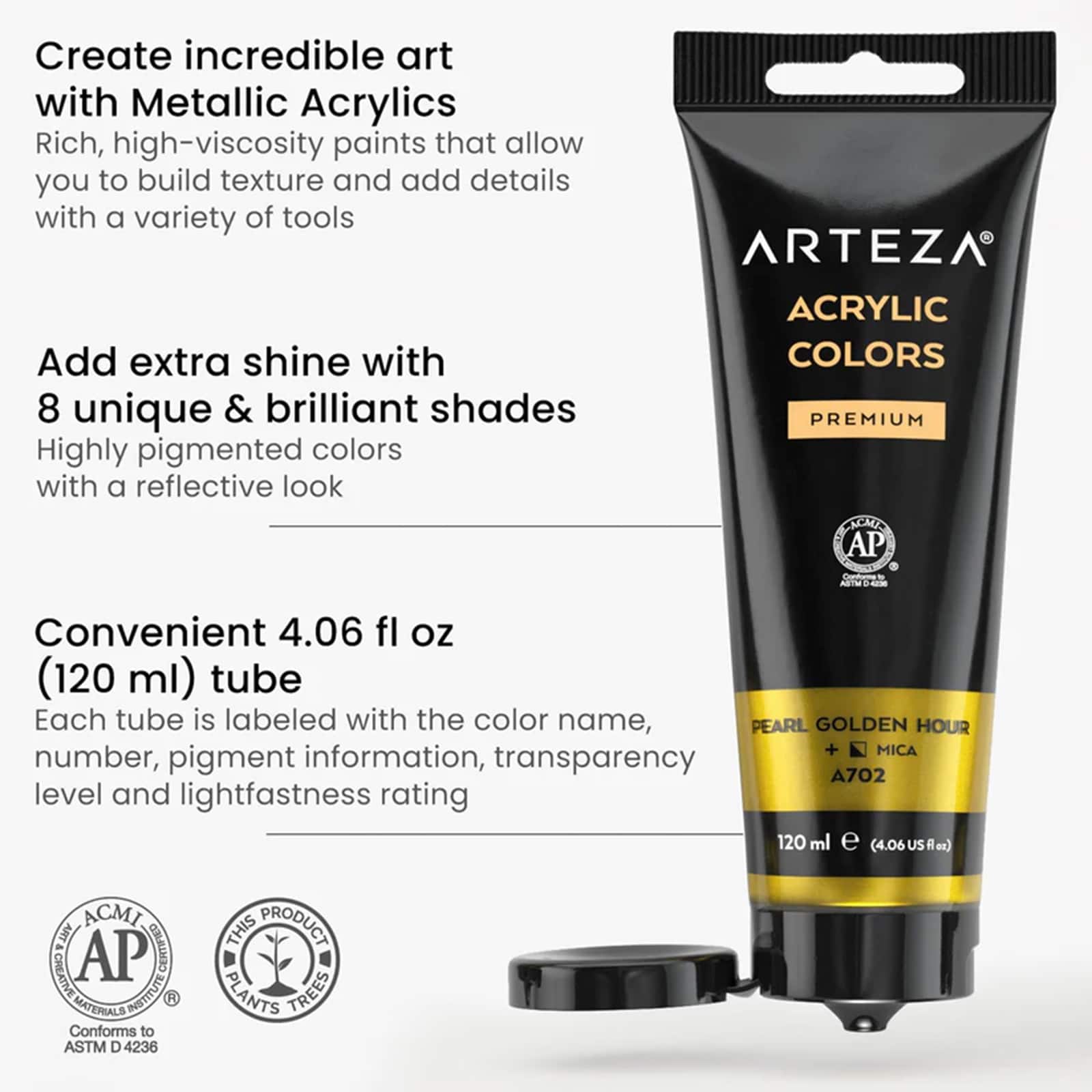 Arteza&#xAE; Jewel Tones Metallic Acrylic Paint Set