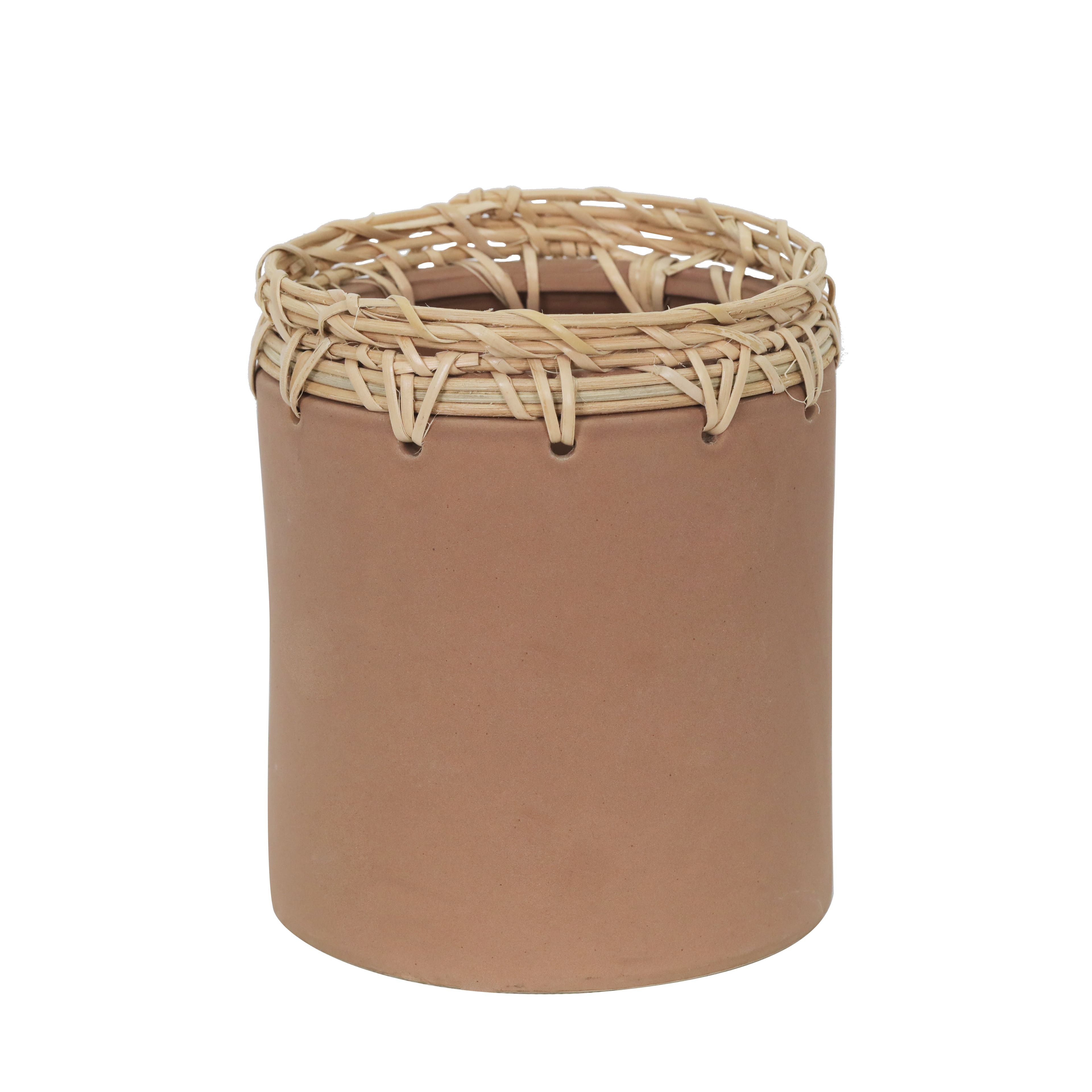 Rattan Ceramic Planter by Ashland&#xAE;