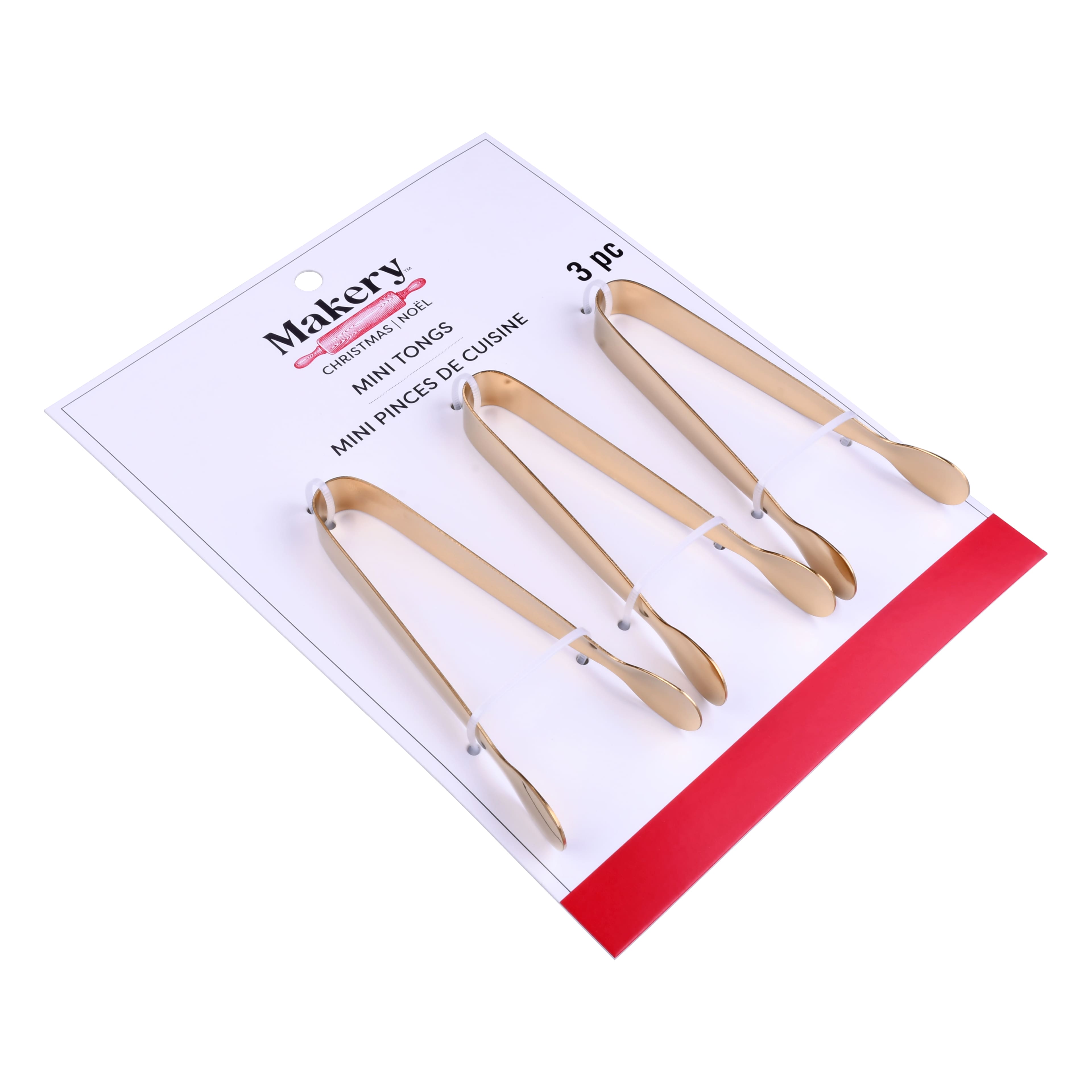 Mini Gold Tongs, 3ct. by Makery&#x2122;