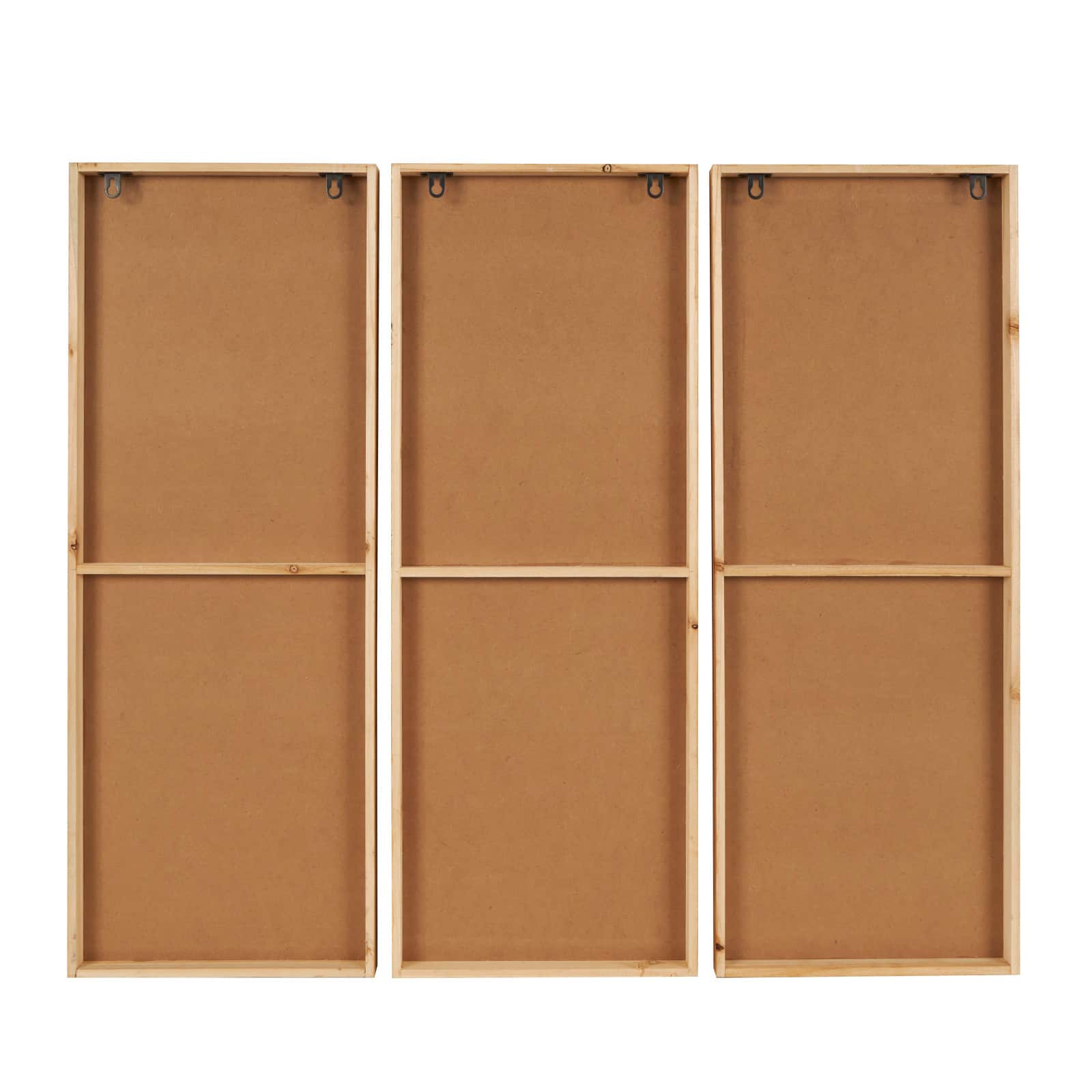 Brown Handmade Geometric Textured Mixed Media Diagonal Wall Décor Set