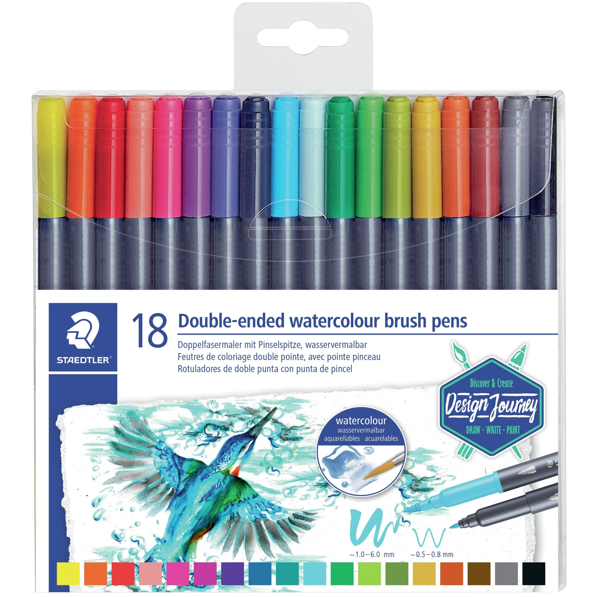 Staedtler® Marsgraphic Duo 18 Color Double-Ended Watercolor Brush Pen Set