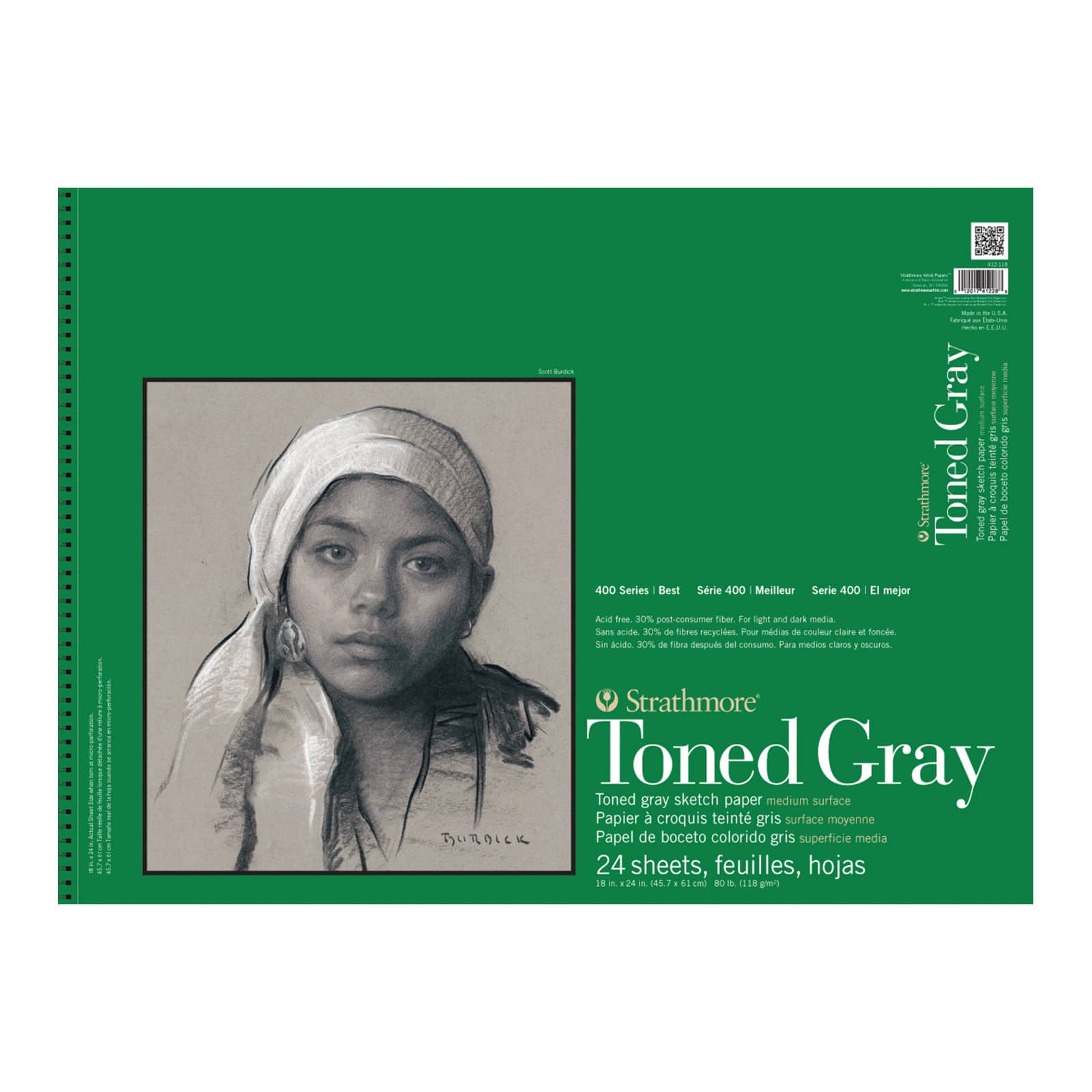 Strathmore® 400 Series Recycled Toned Gray Sketch Paper Pad