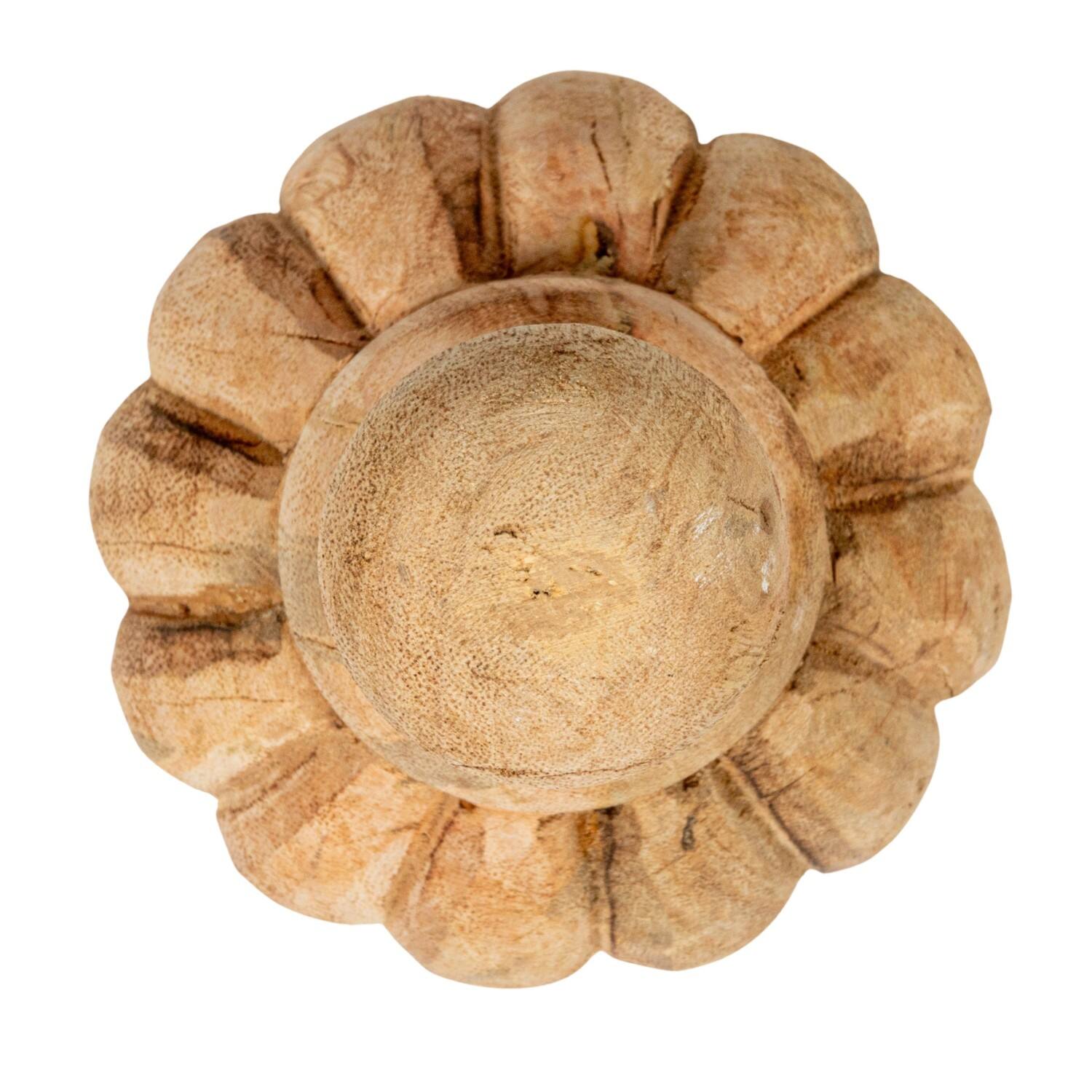 Hello Honey&#xAE; Bleached Natural Hand-Carved Mango Wood Finial Set