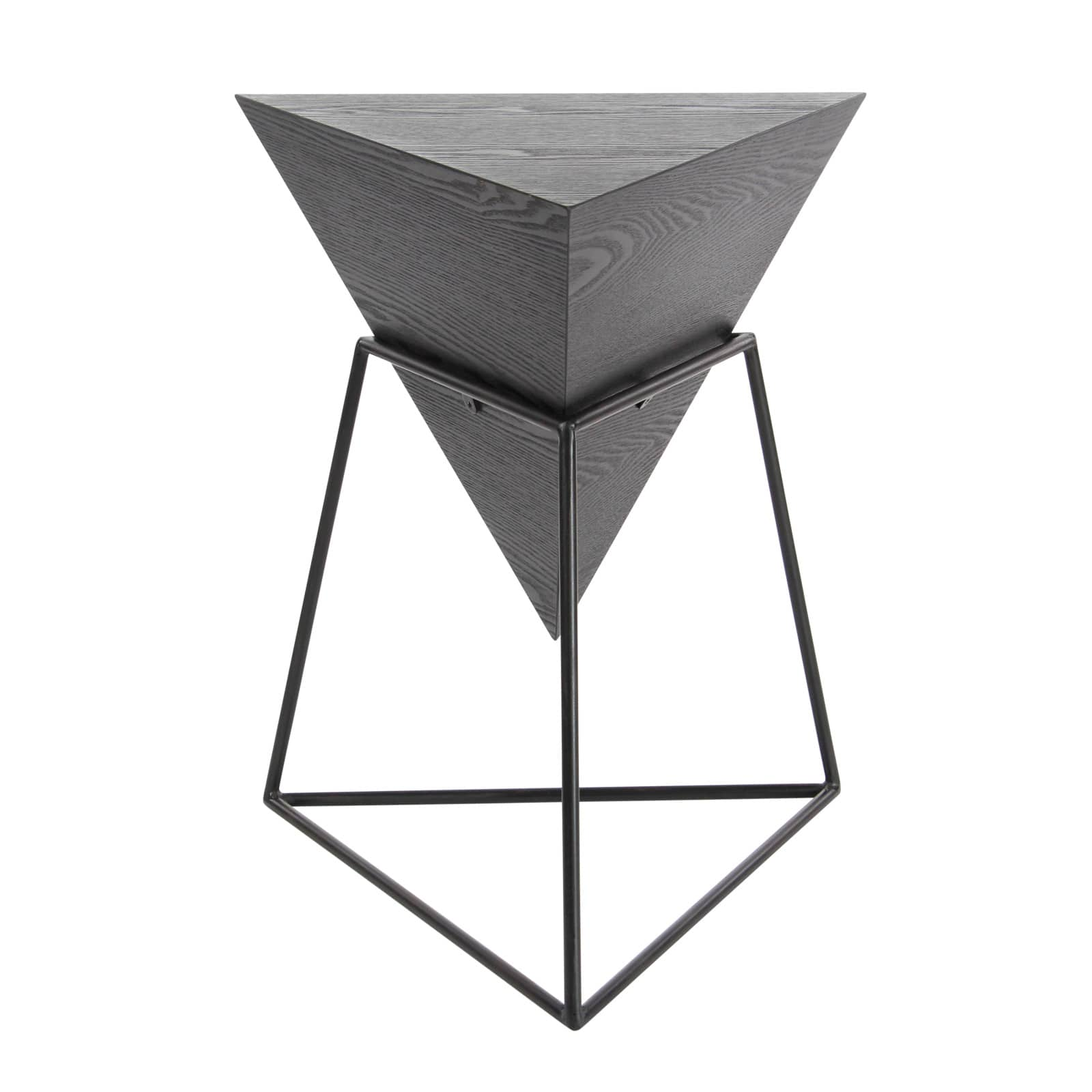 Gray Metal &#x26; Wood Modern Accent Table