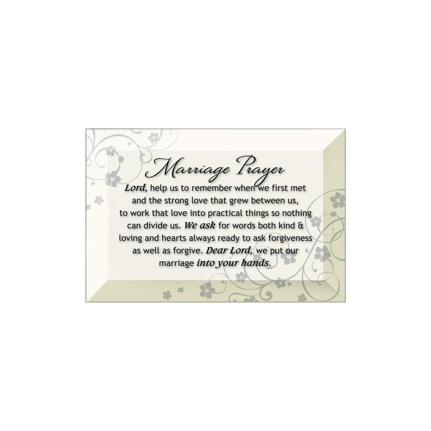 Marriage Prayer Beveled Glass Plaque with Easel