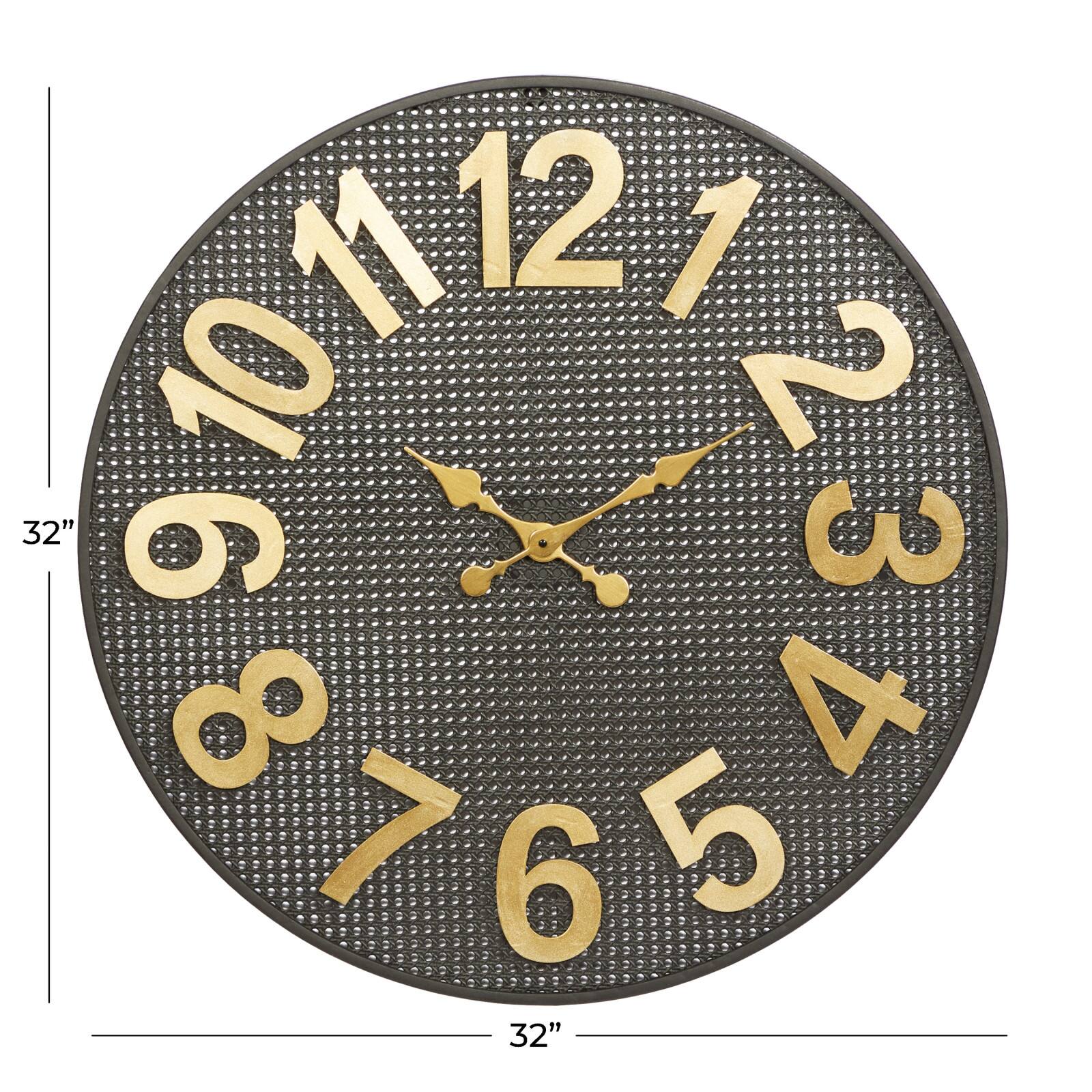 CosmoLiving by Cosmopolitan 32&#x22; Black Metal Industrial Wall Clock