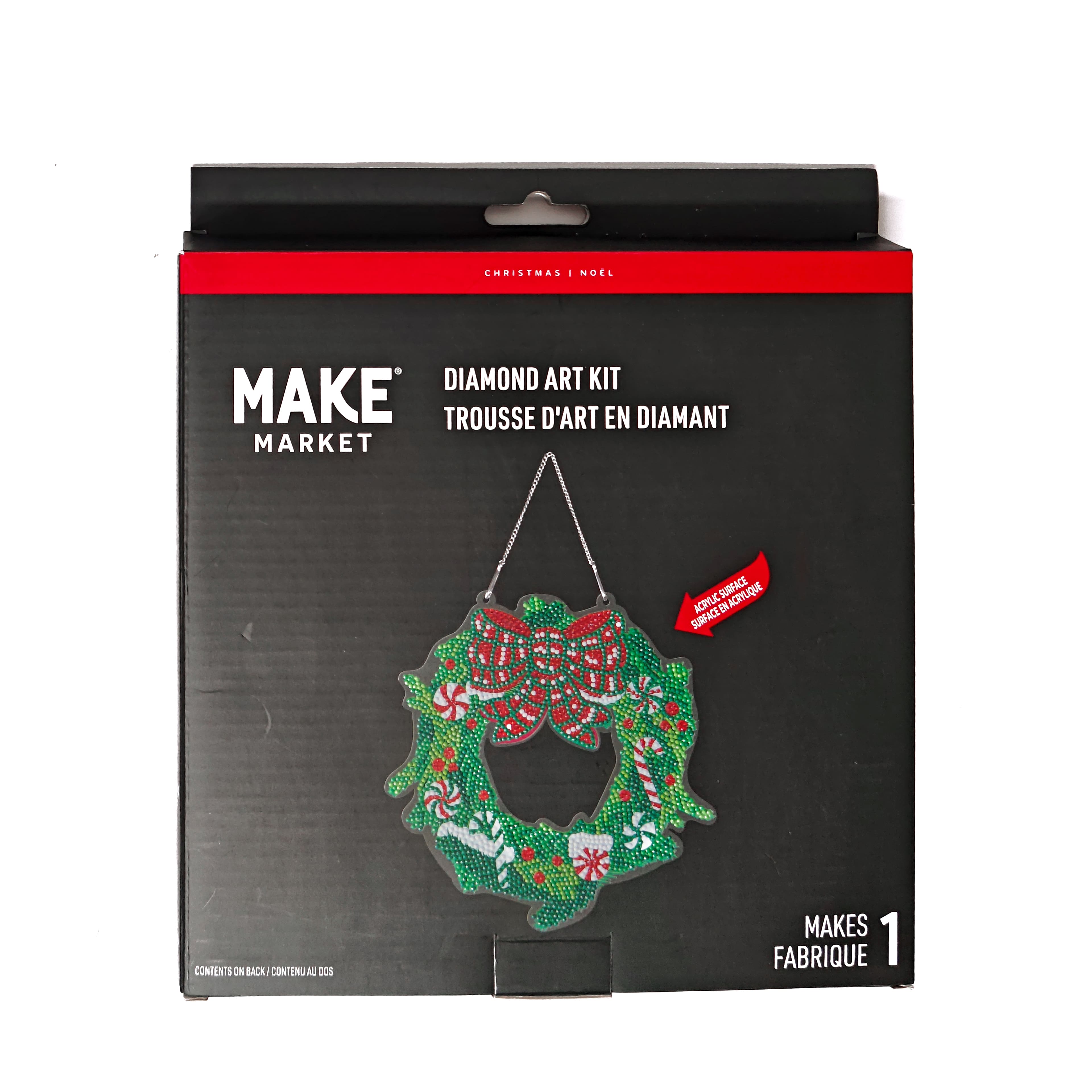 8&#x22; Peppermint Plaid Wreath Diamond Art Kit by Make Market&#xAE;