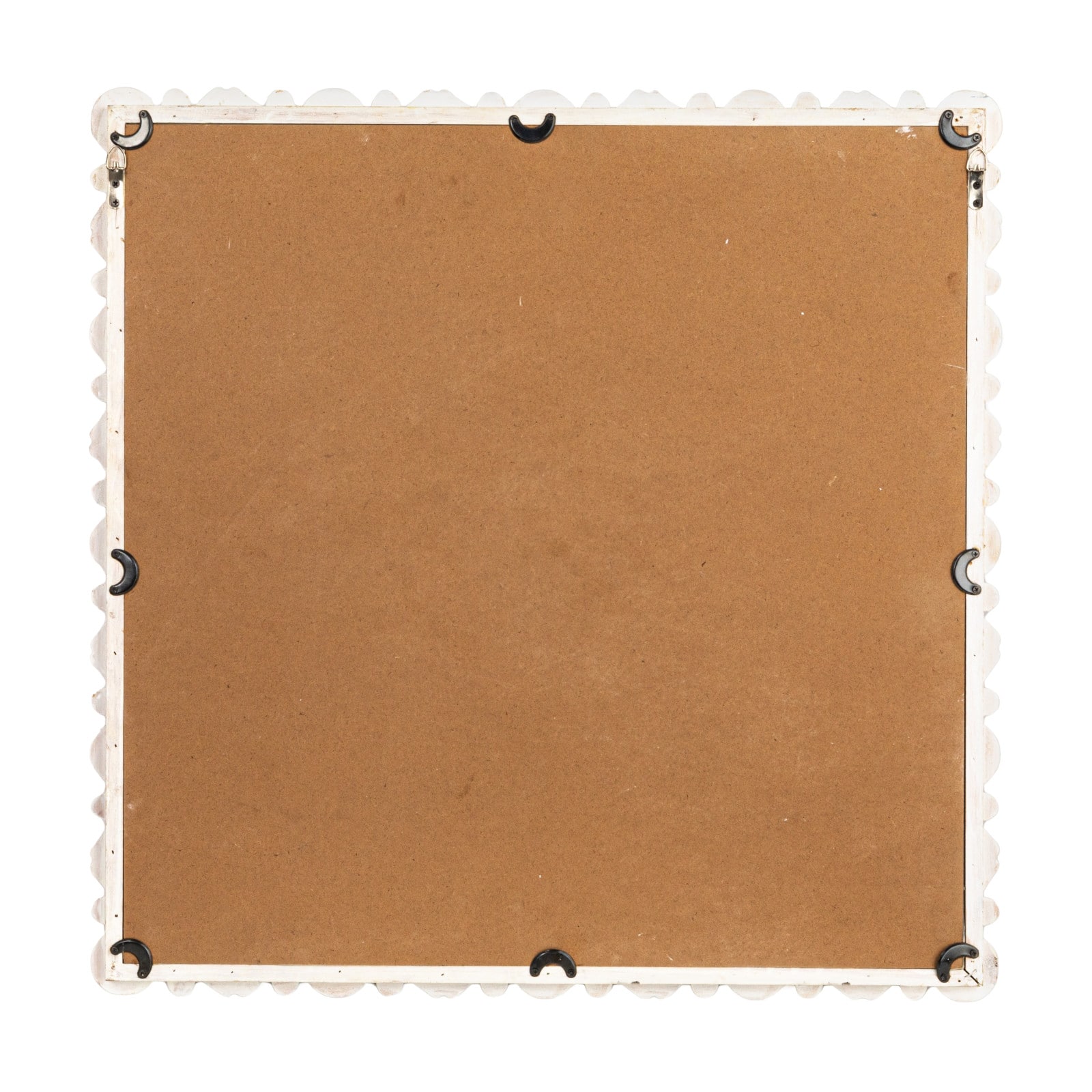 Hello Honey® 25.75" White Square Raised Dowel Wood Wall Mirror