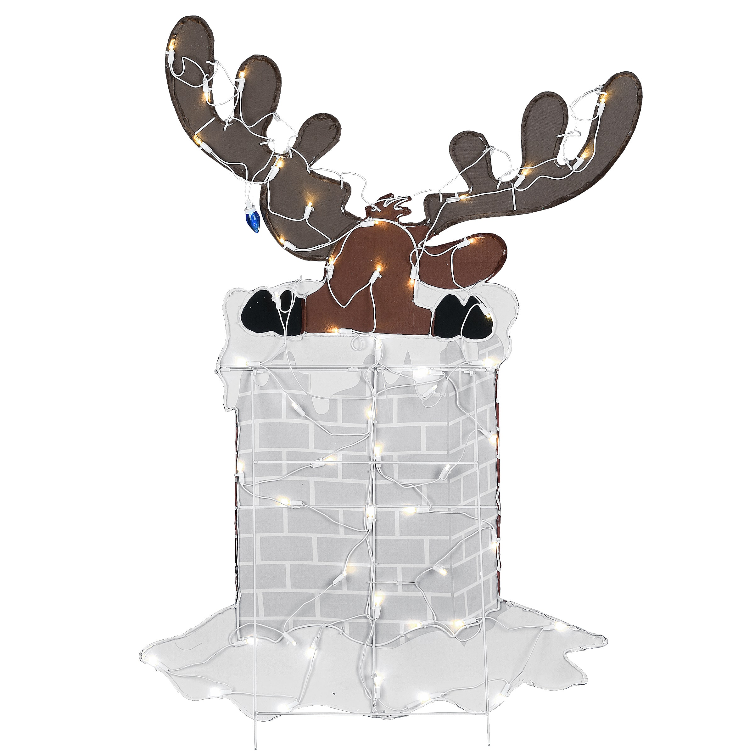 47'' Pre-Lit Reindeer Stuck in Chimney Decoration