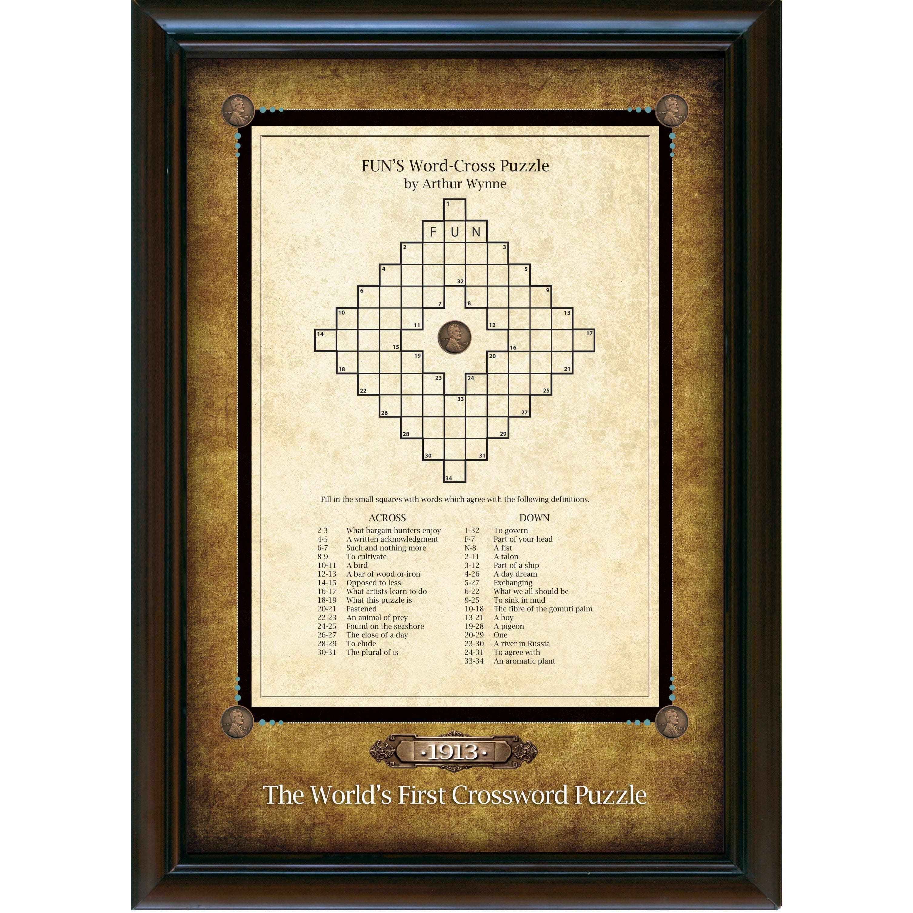 World's First Crossword Puzzle