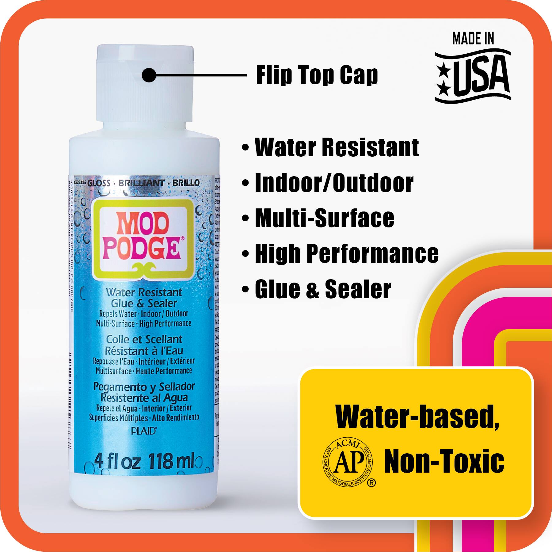 Mod Podge® Gloss Water Resistant Glue & Sealer