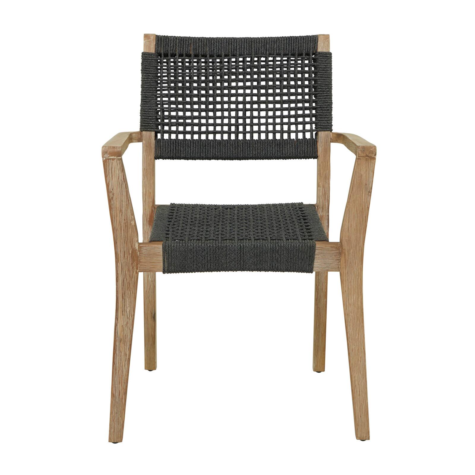 Dark Grey Wood Contemporary Outdoor Dining Chair 33" x 20" x 22