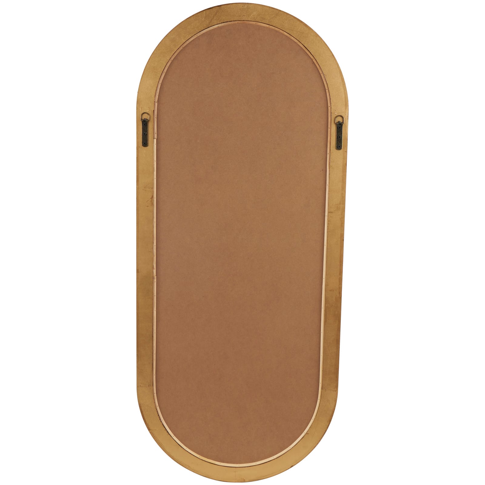 Brown Wooden Oval Wall Mirror with Dimensional Carved Frame