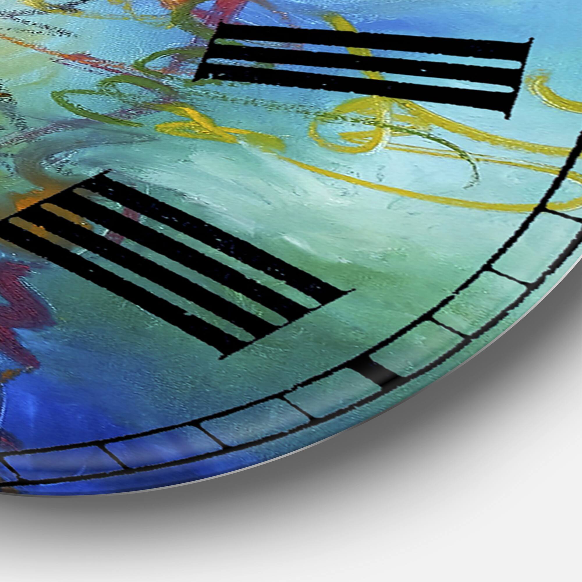 Designart 'Color Dances Oversized Modern Wall Clock