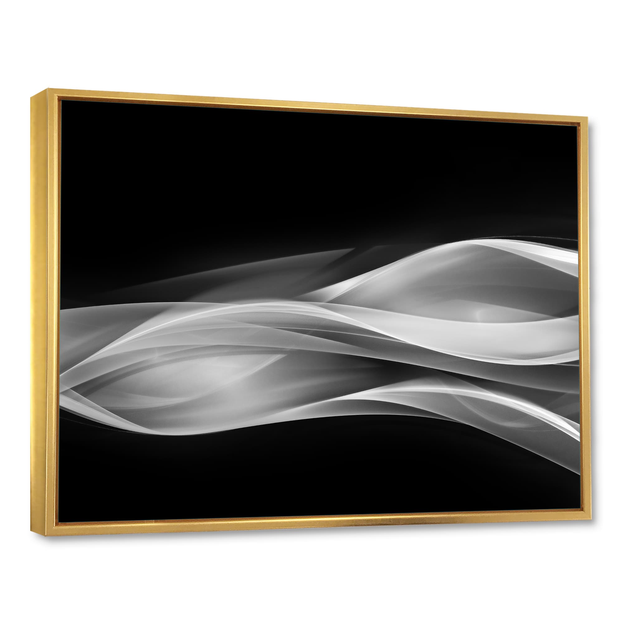Designart - Glittering Silver Pattern - Abstract Framed Canvas art print