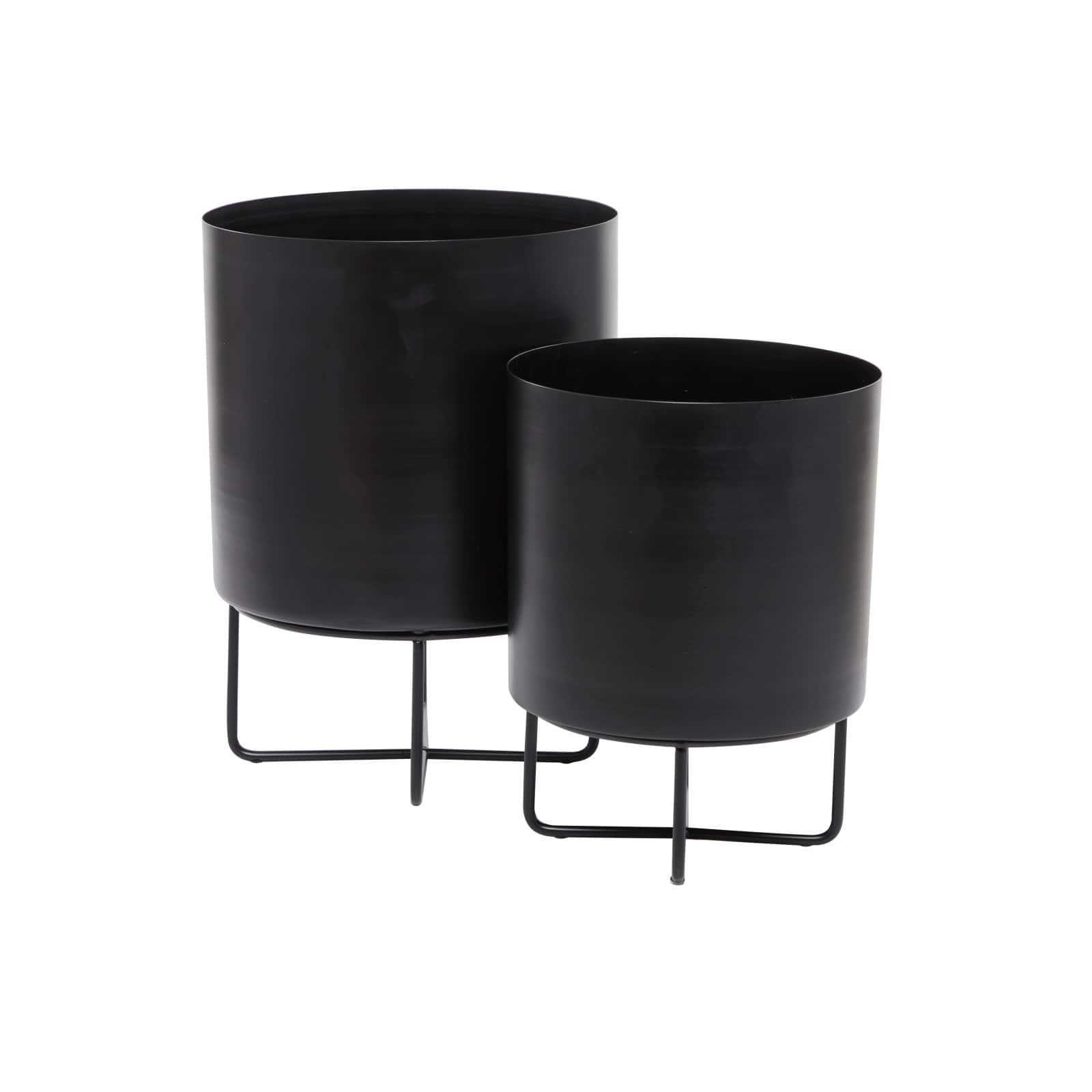 Black Modern Planter, Set of 2