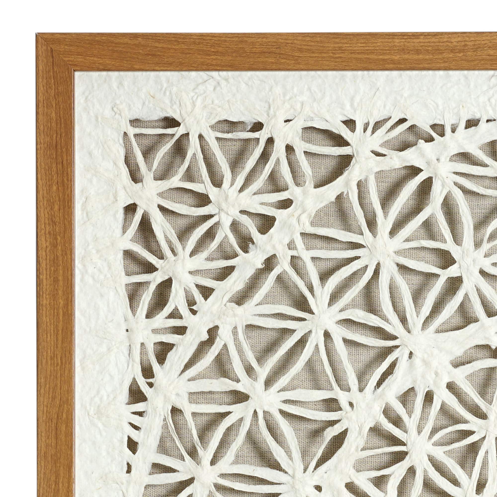 American Art D&#xE9;cor&#x2122; 23.5&#x22; Handmade Framed Natural Rice Paper and Linen Wall D&#xE9;cor