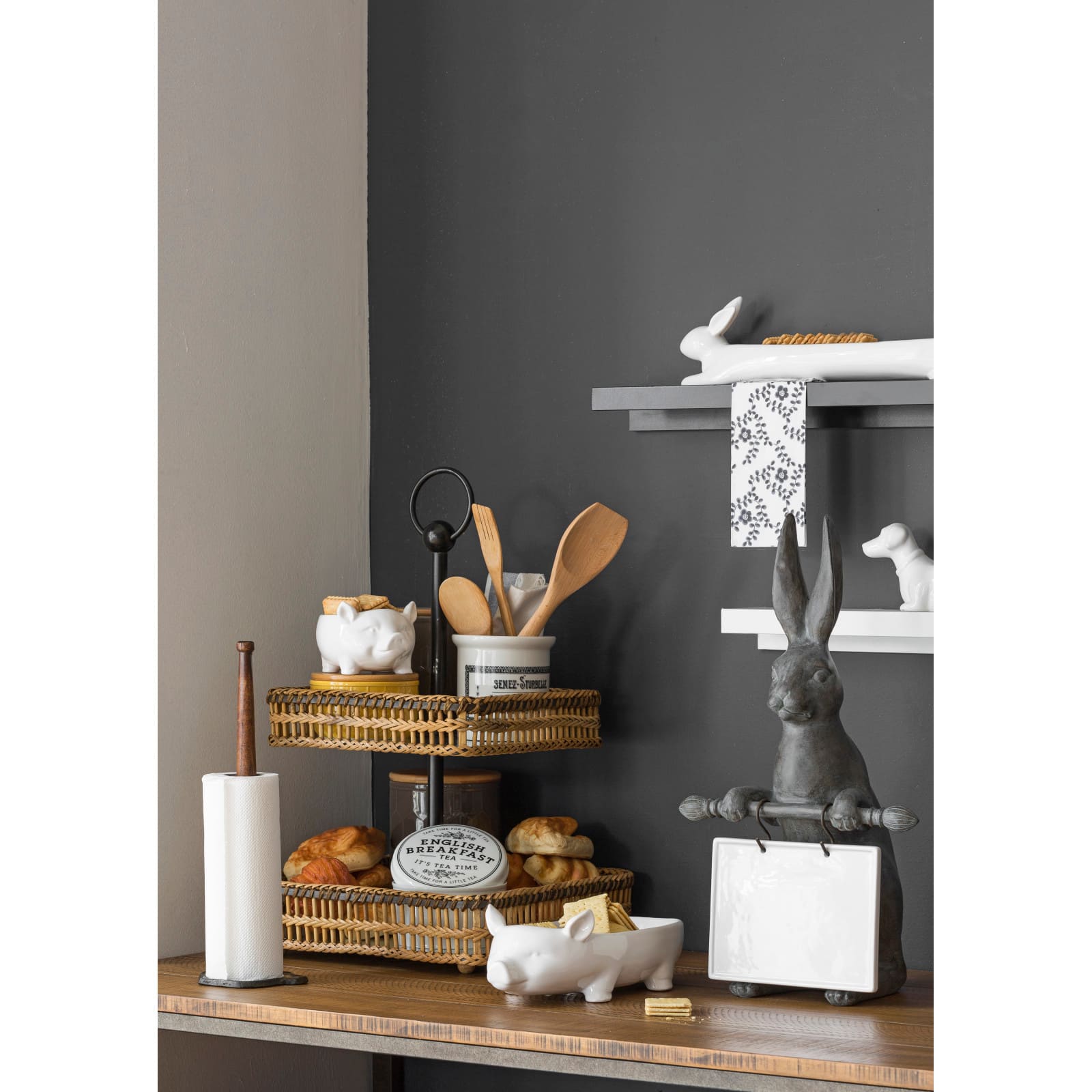 Hello Honey® 12.5" White Ceramic Pig Shaped Bowl