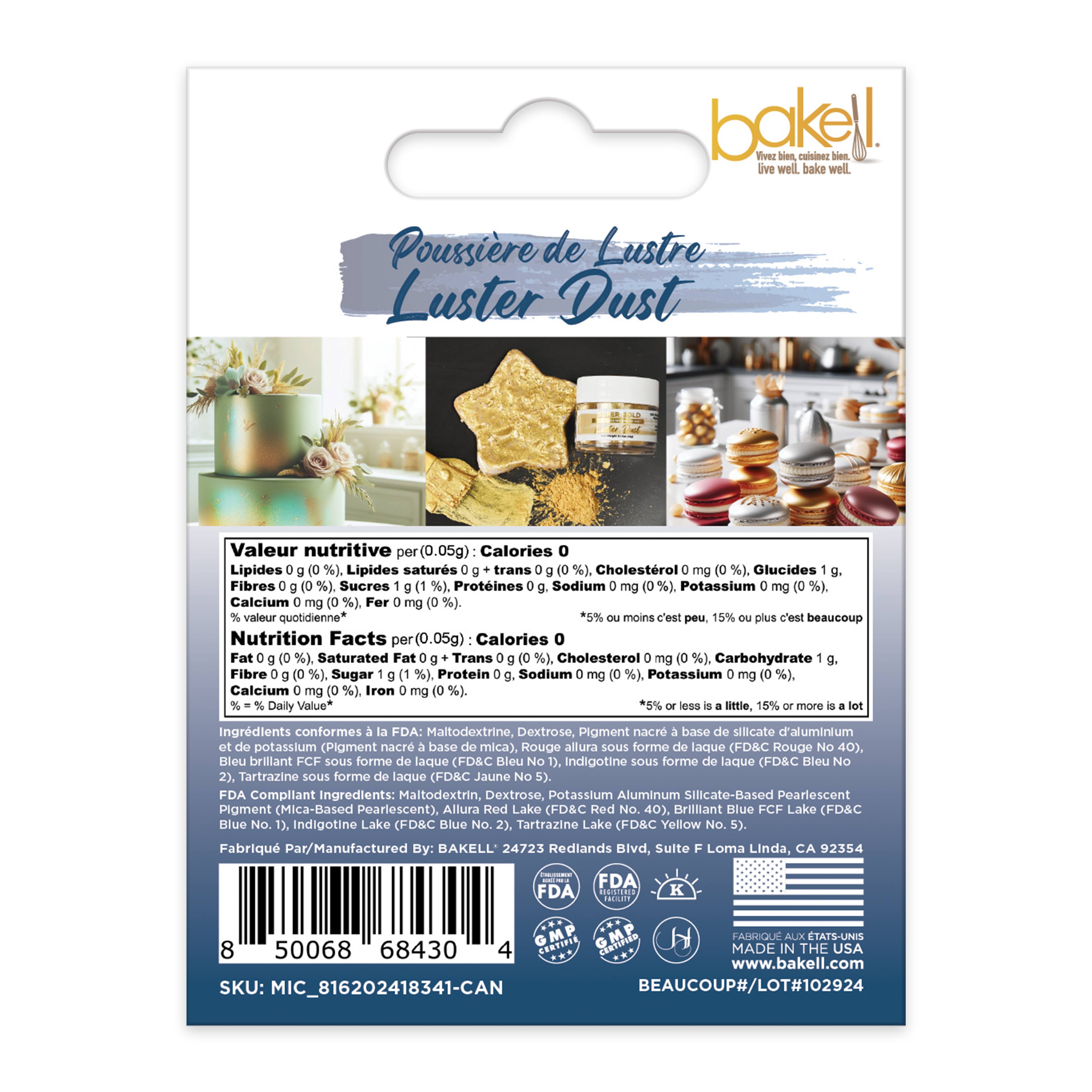 Bakell® Luster Dust Edible Shimmer Dust